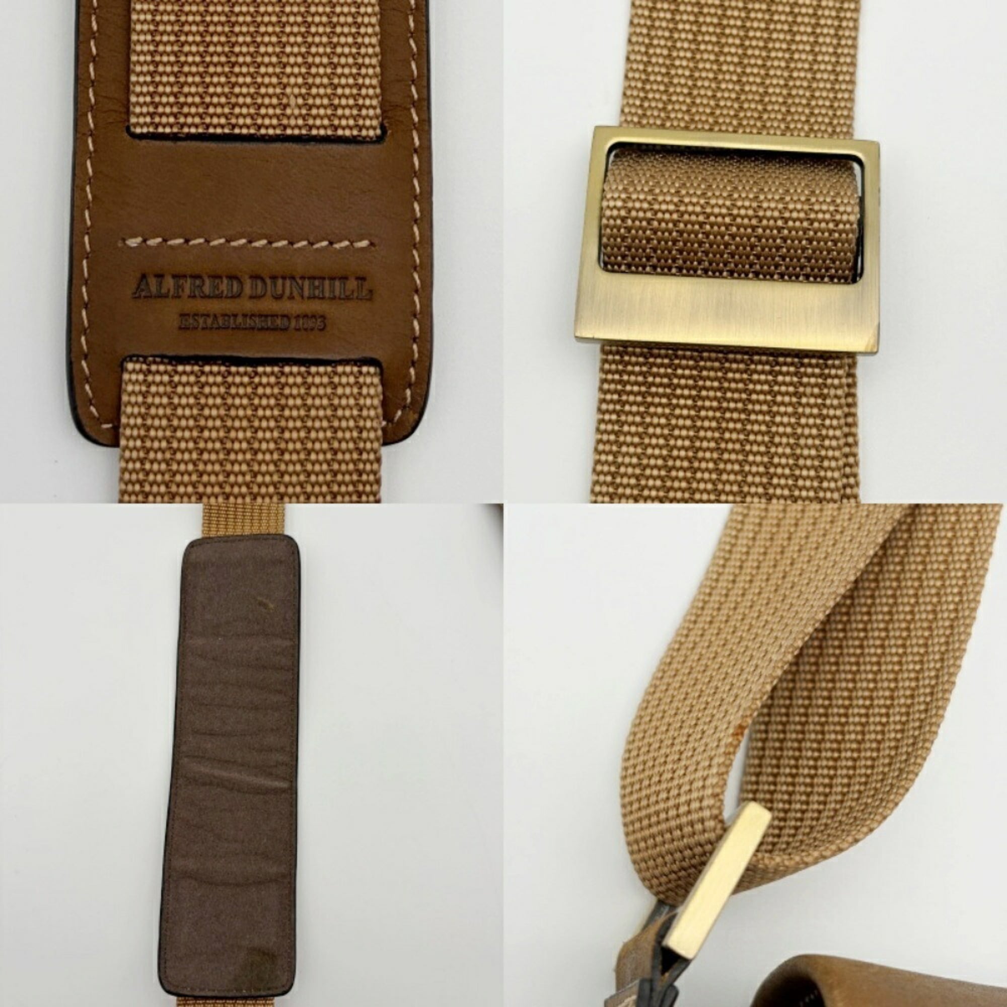 Dunhill Beige Brown Canvas Leather Crossbody Bag Shoulder Bag (Pre-Owned)