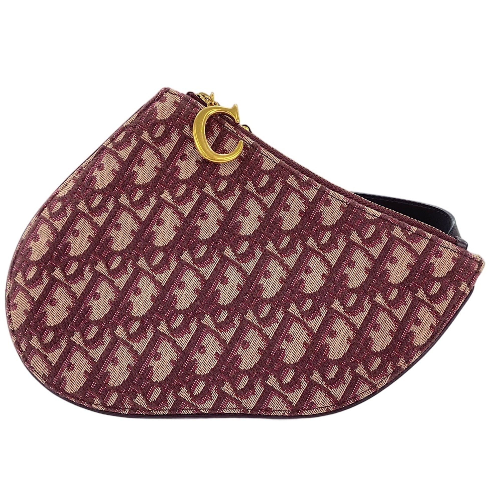Christian Dior Trotter Red Color Wine Trotter Shoulder Bag (Pre-Owned)