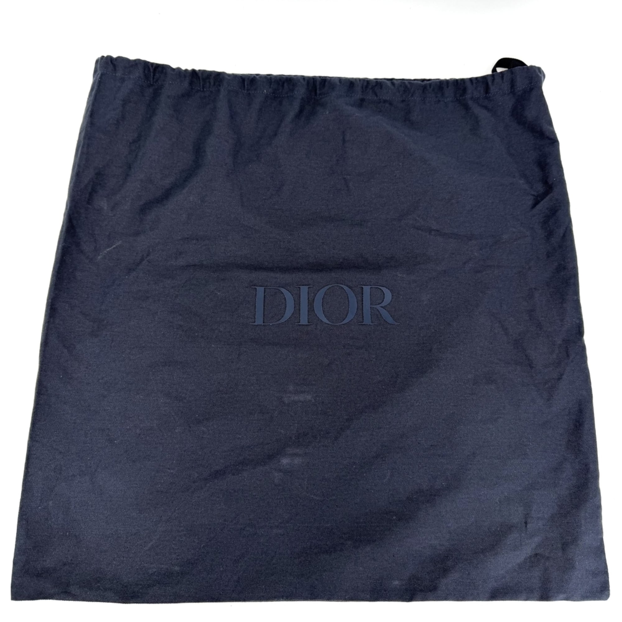Christian Dior Beige Black Leather Canvas Shoulder Bag (Pre-Owned)