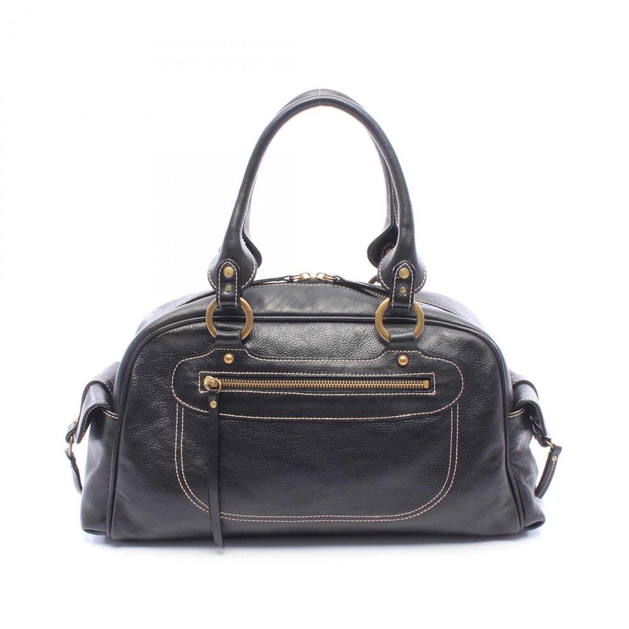 Mcm Black Leather Handbag Tote Bag (Pre-Owned)