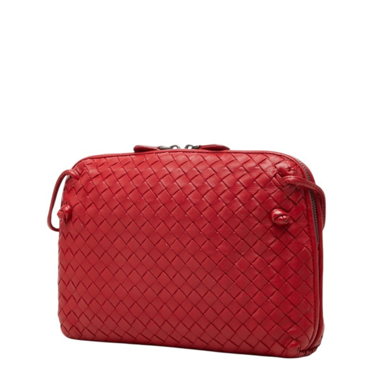 Bottega Veneta Red Color Leather Shoulder Bag (Pre-Owned)