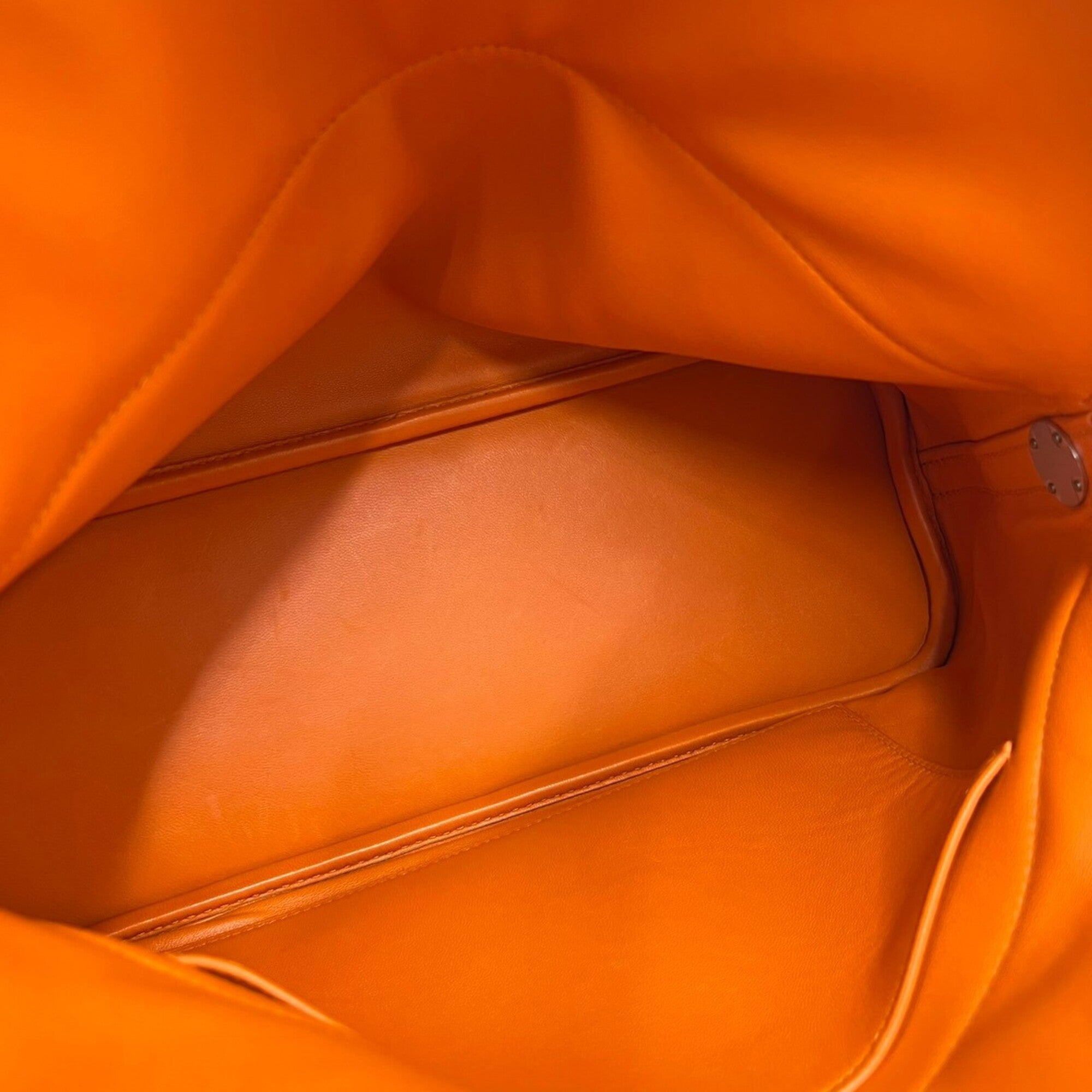 Hermes Orange Taurillon Clemence Leather Handbag Shoulder Bag (Pre-Owned)