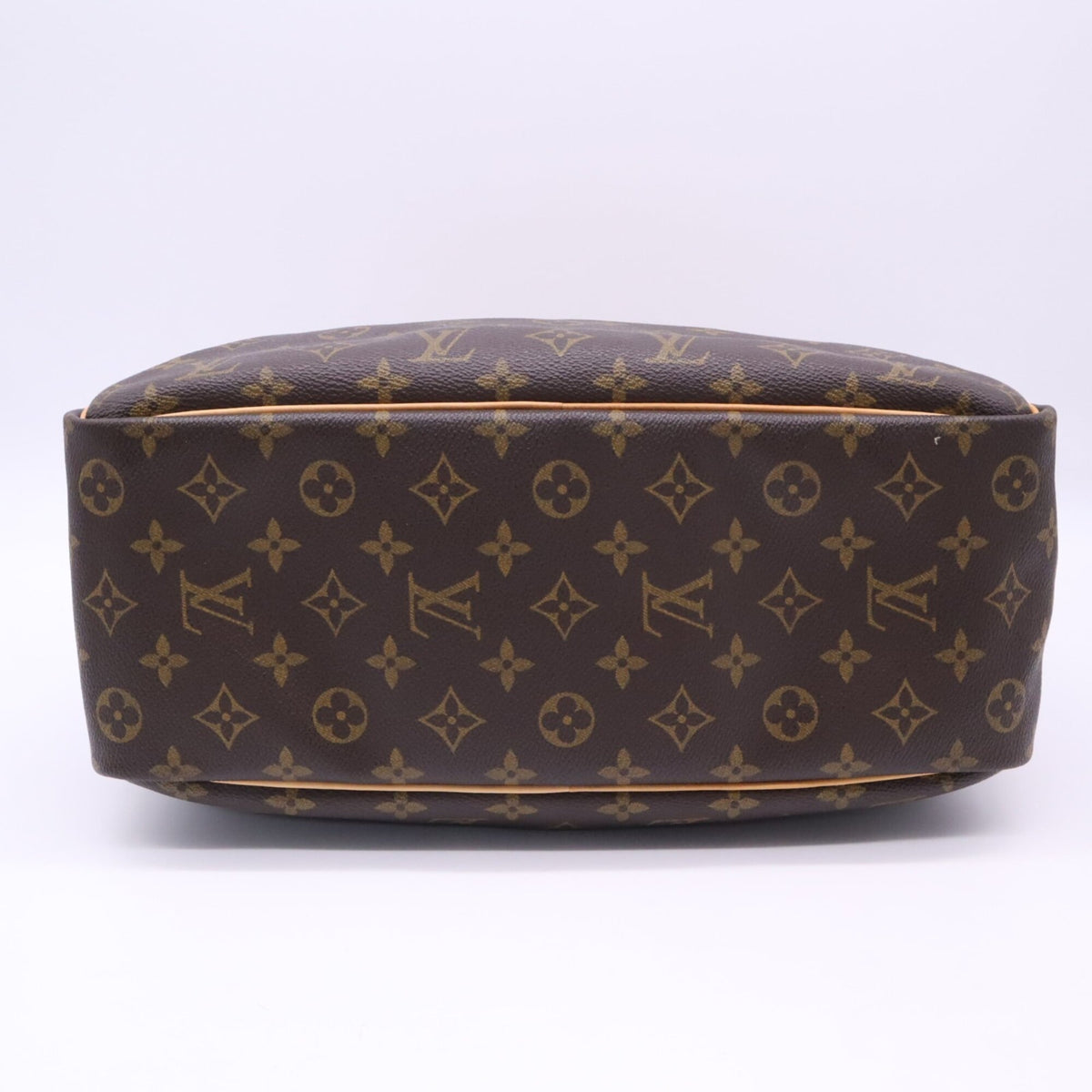 Louis Vuitton Beige Brown Coated Canvas Leather Handbag (Pre-Owned)