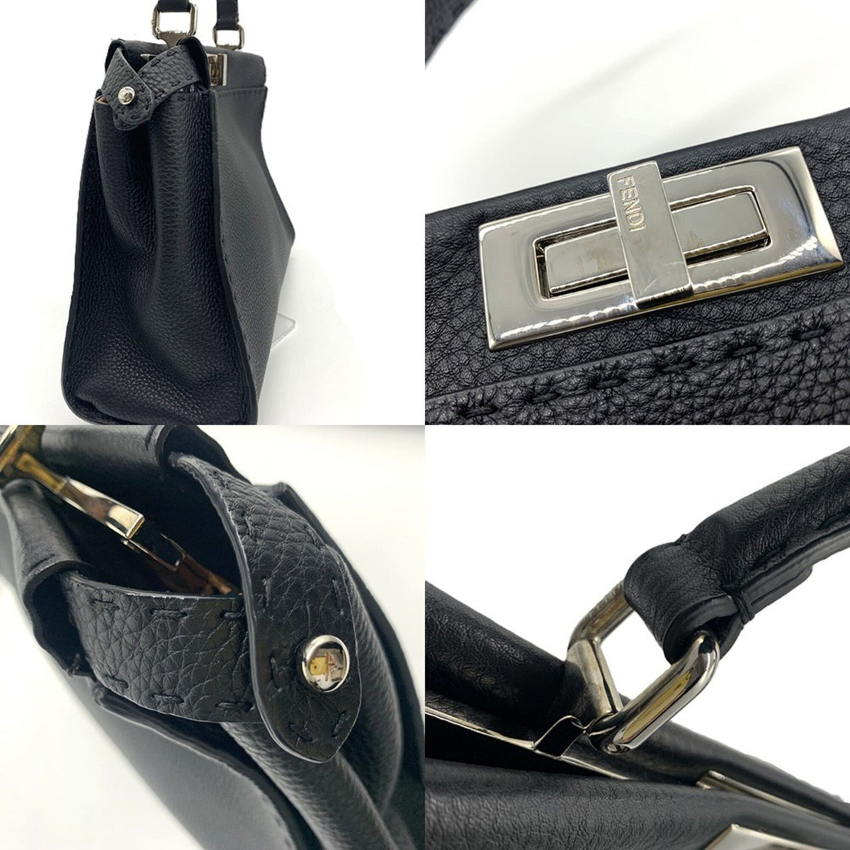 Fendi Black Leather Shoulder Bag (Pre-Owned)