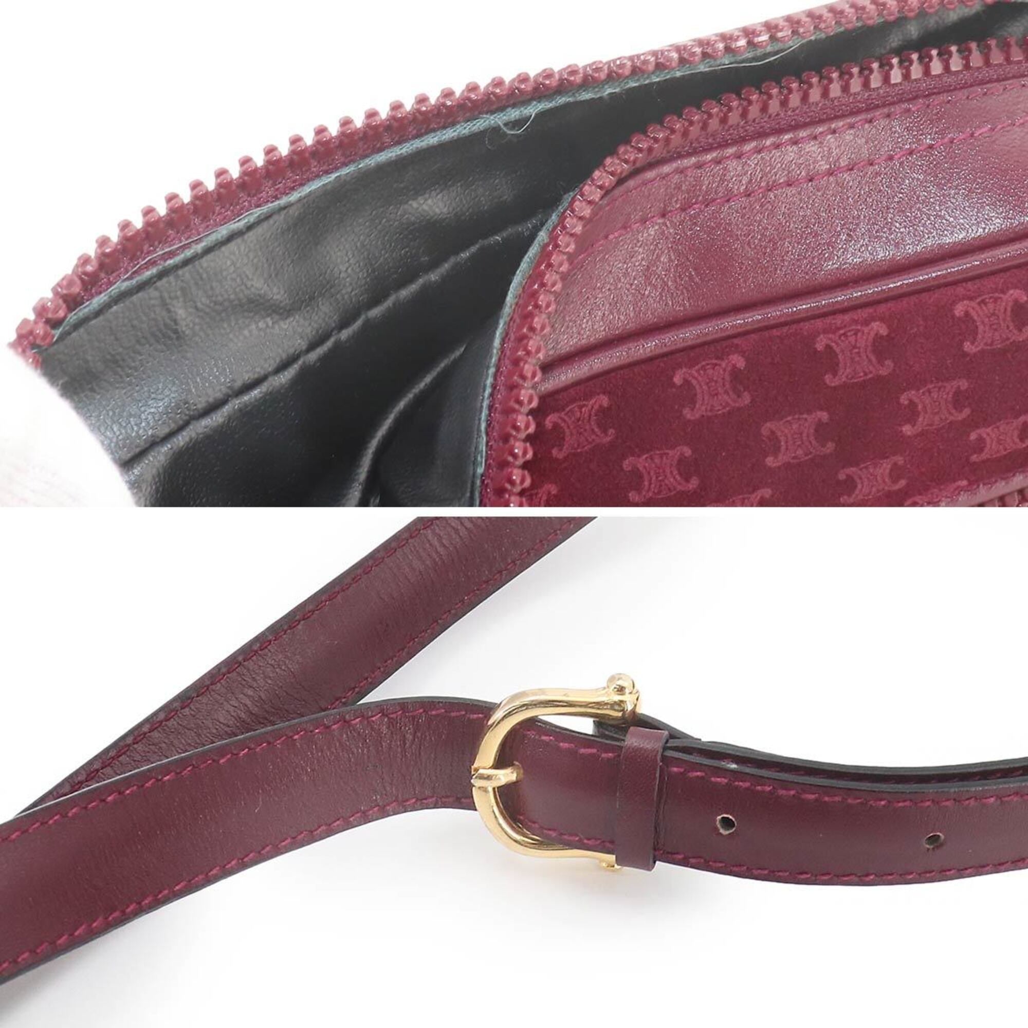 Celine Bordeaux Suede Leather Shoulder Bag (Pre-Owned)