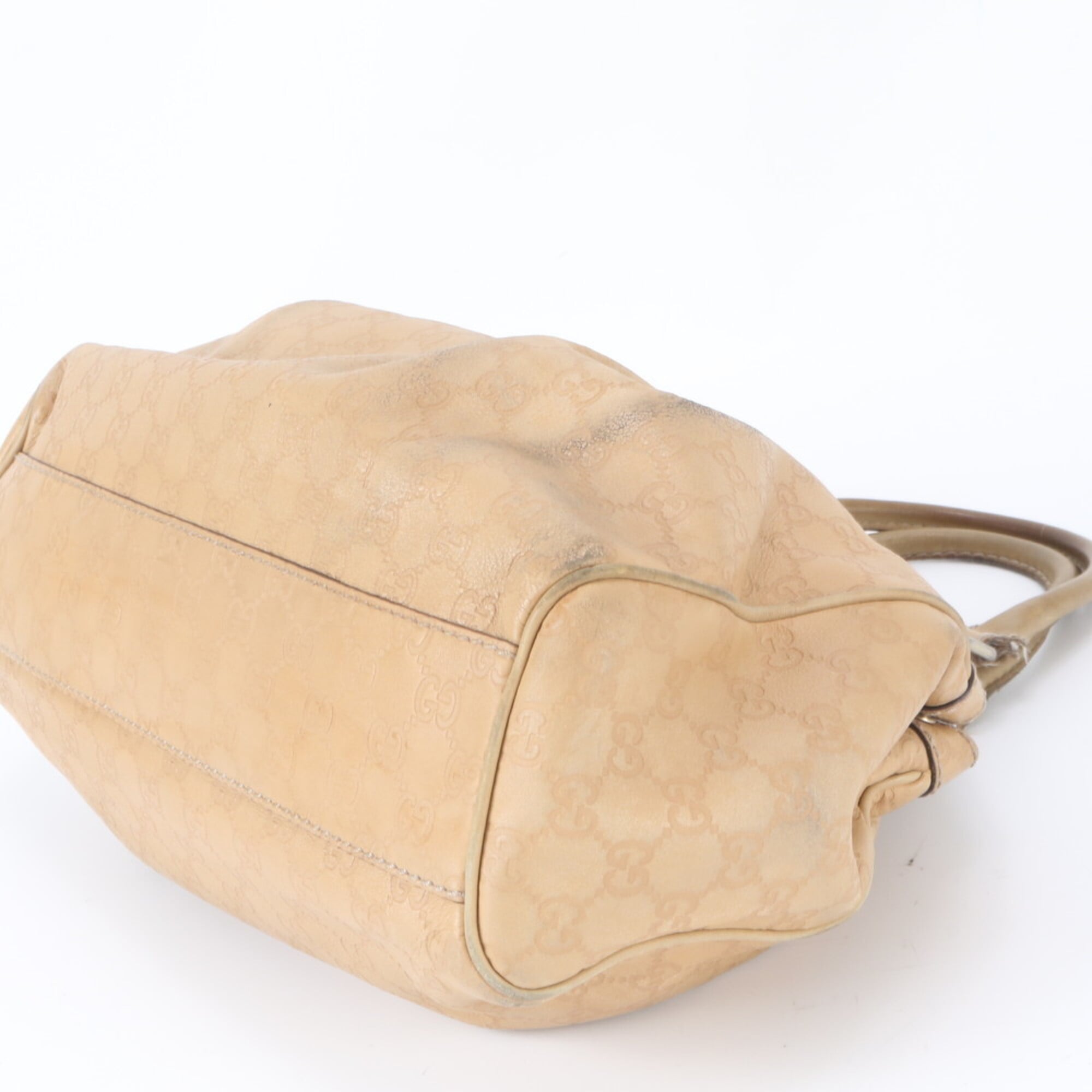 Gucci Sukey Beige Leather Handbag Tote Bag (Pre-Owned)