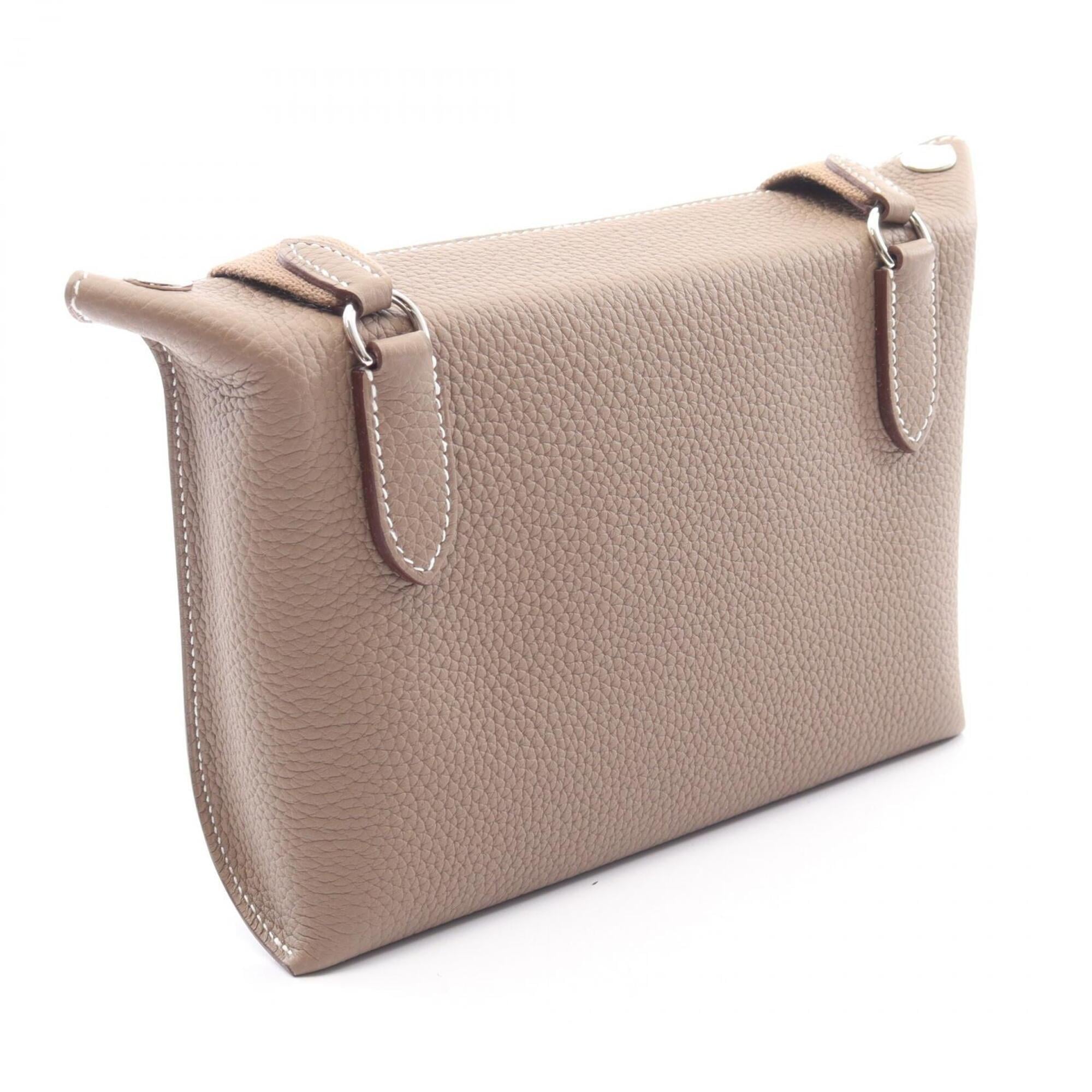 Hermes Etoupe Gray Gray Togo Leather Leather Handbag Shoulder Bag (Pre-Owned)