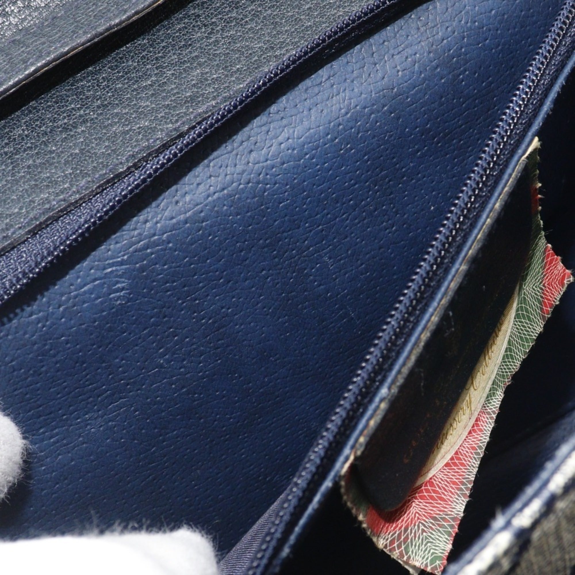 Gucci Gray Navy Gg Plus Shoulder Bag (Pre-Owned)