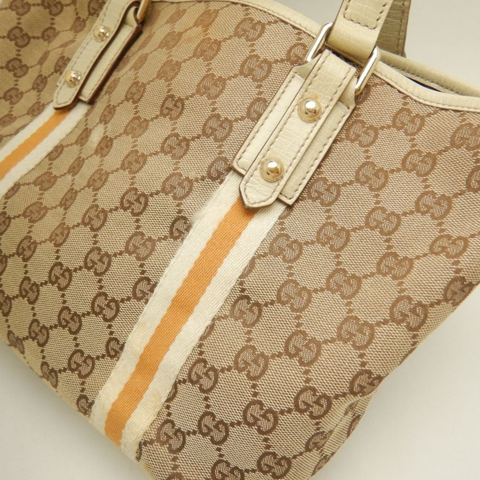 Gucci Beige Gg Canvas Tote Bag (Pre-Owned)