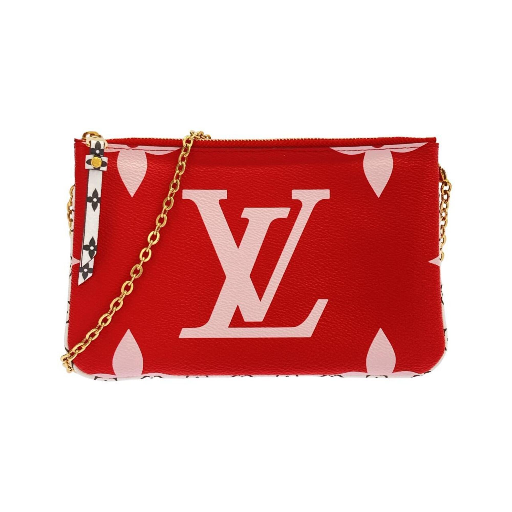 Louis Vuitton Rouge Coated Canvas Pochette Shoulder Bag (Pre-Owned)