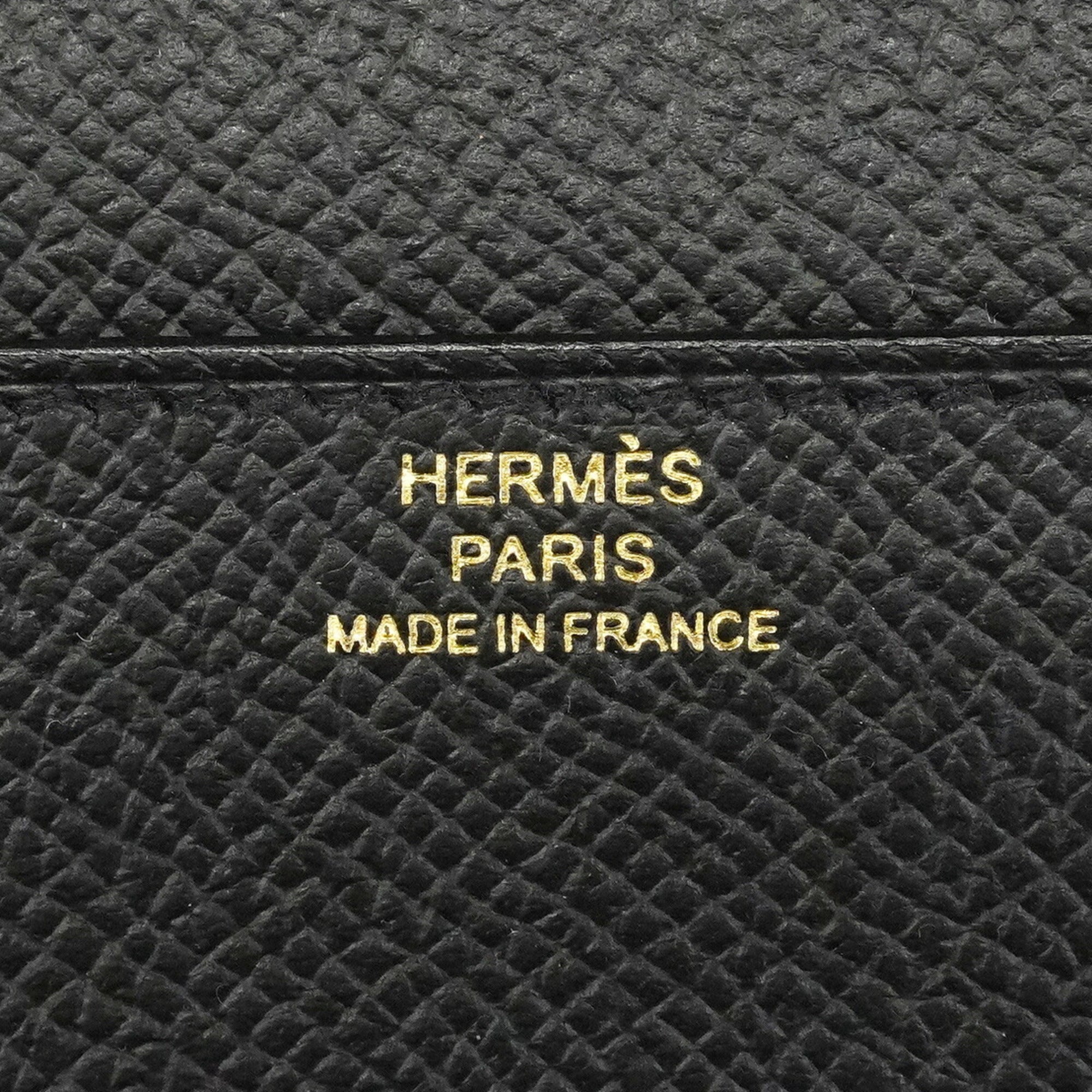 Hermes Black Epsom Leather Leather Chain/Shoulder Wallet (Pre-Owned)