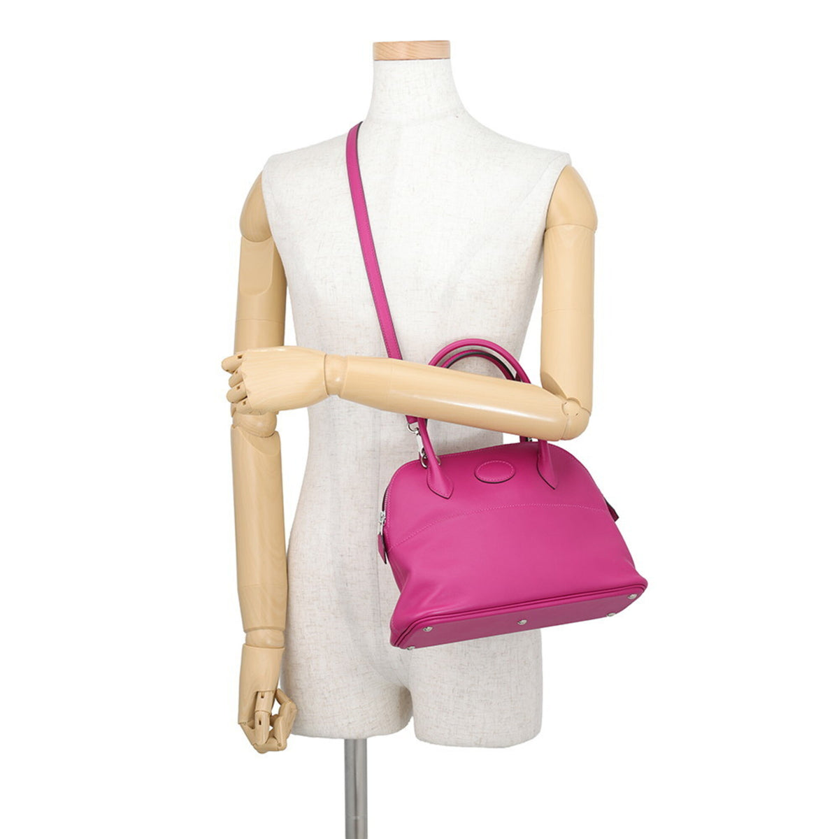 Hermes Bolide Rose Purple Swift Leather Handbag Shoulder Bag (Pre-Owned)