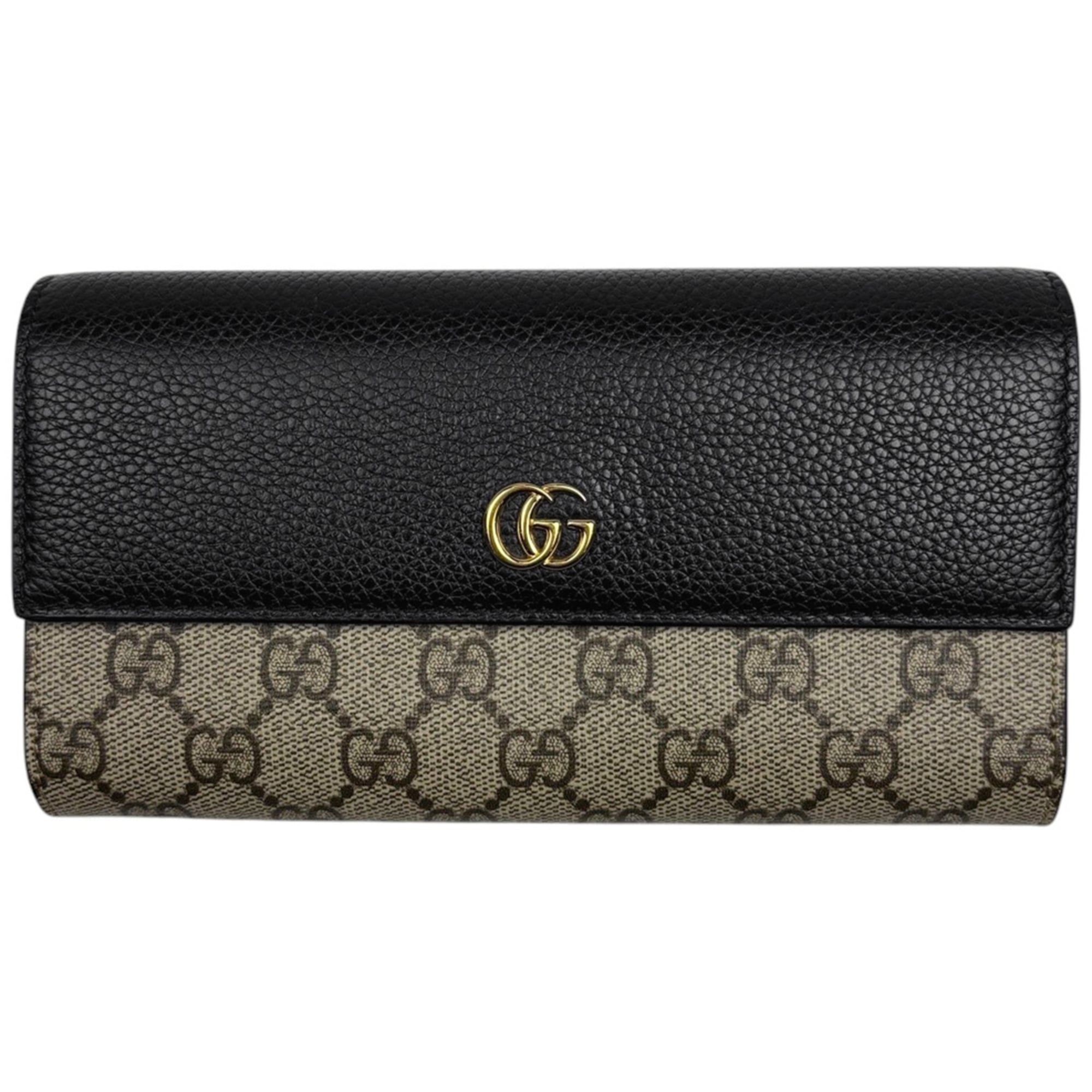 Gucci Beige Black Coated Canvas Leather (Pre-Owned)