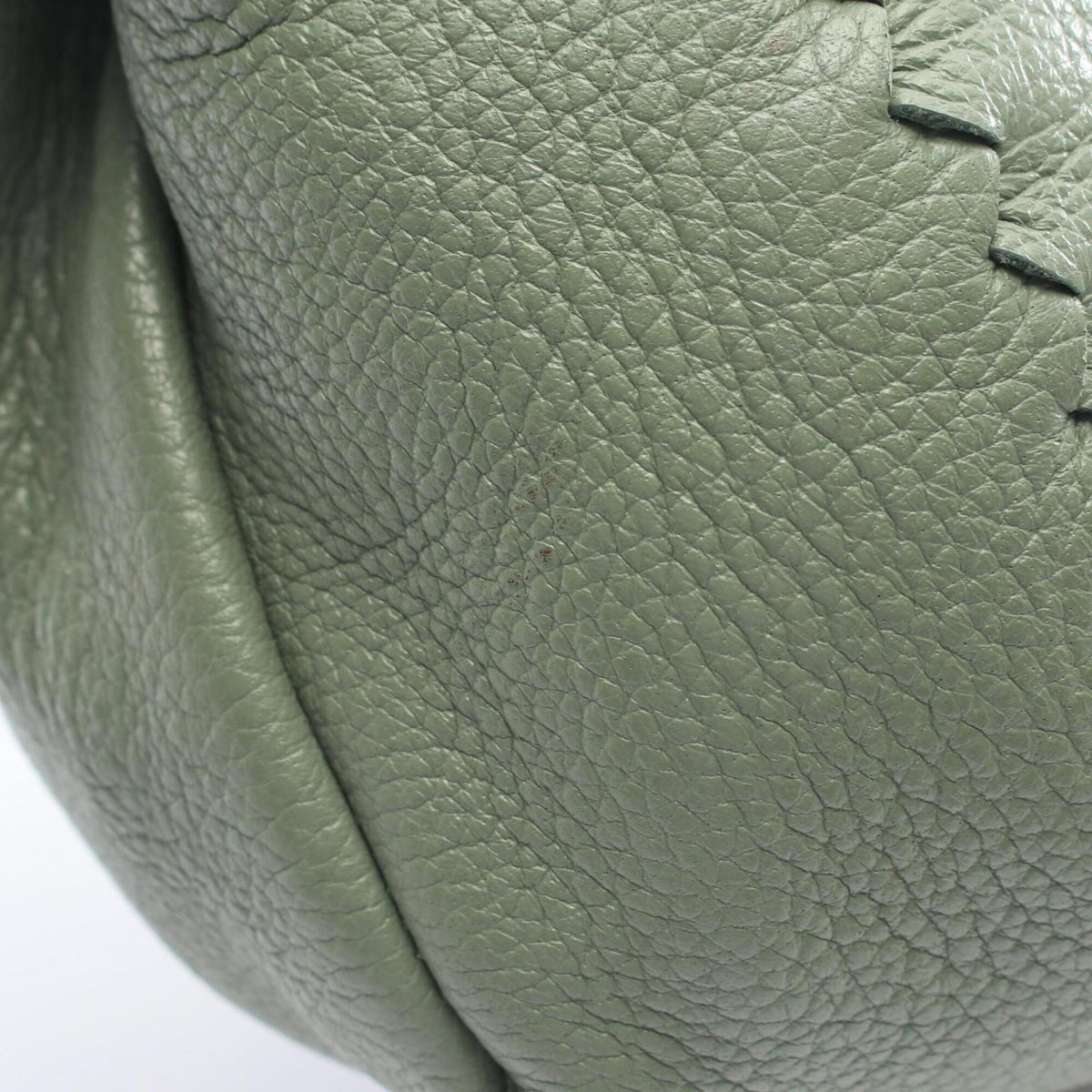 Bottega Veneta Green Leather Handbag Shoulder Bag (Pre-Owned)