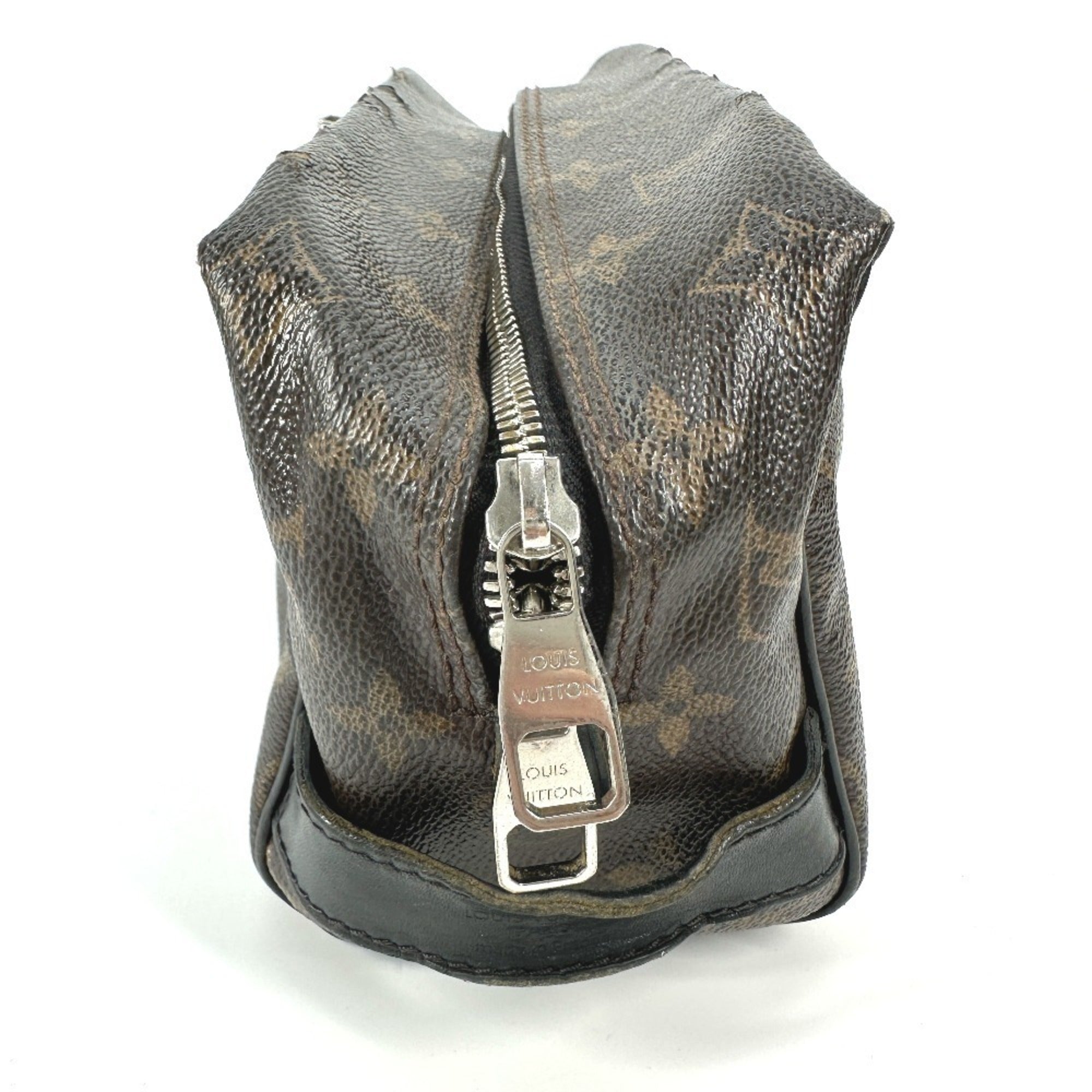 Louis Vuitton Black Brown Monogram Canvas Clutch Bag Pouch (Pre-Owned)