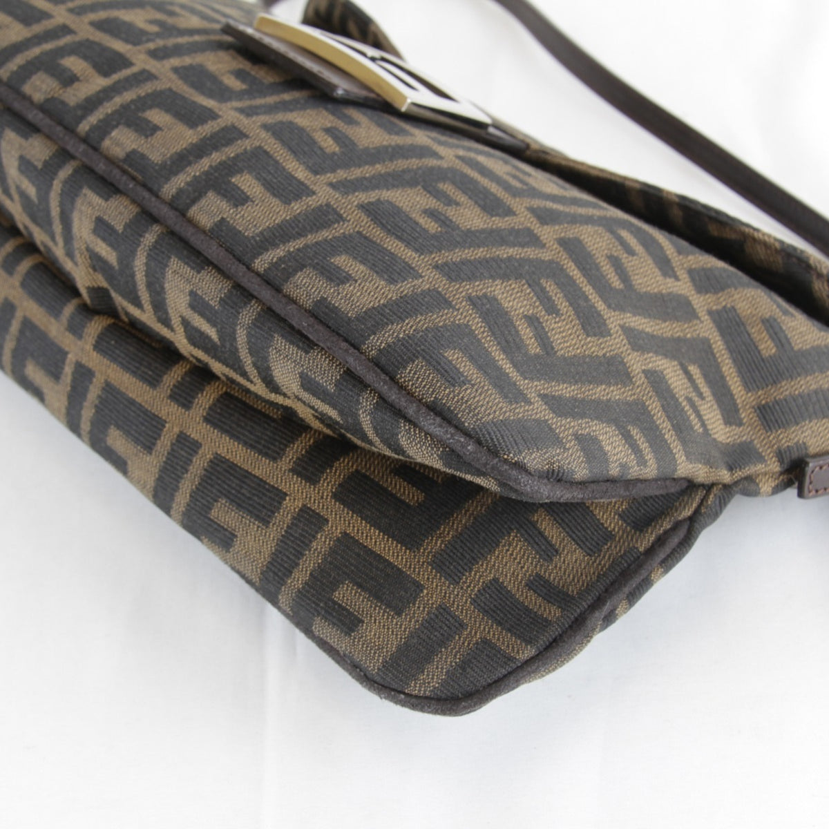 Fendi Brown Khaki Canvas Shoulder Bag (Pre-Owned)