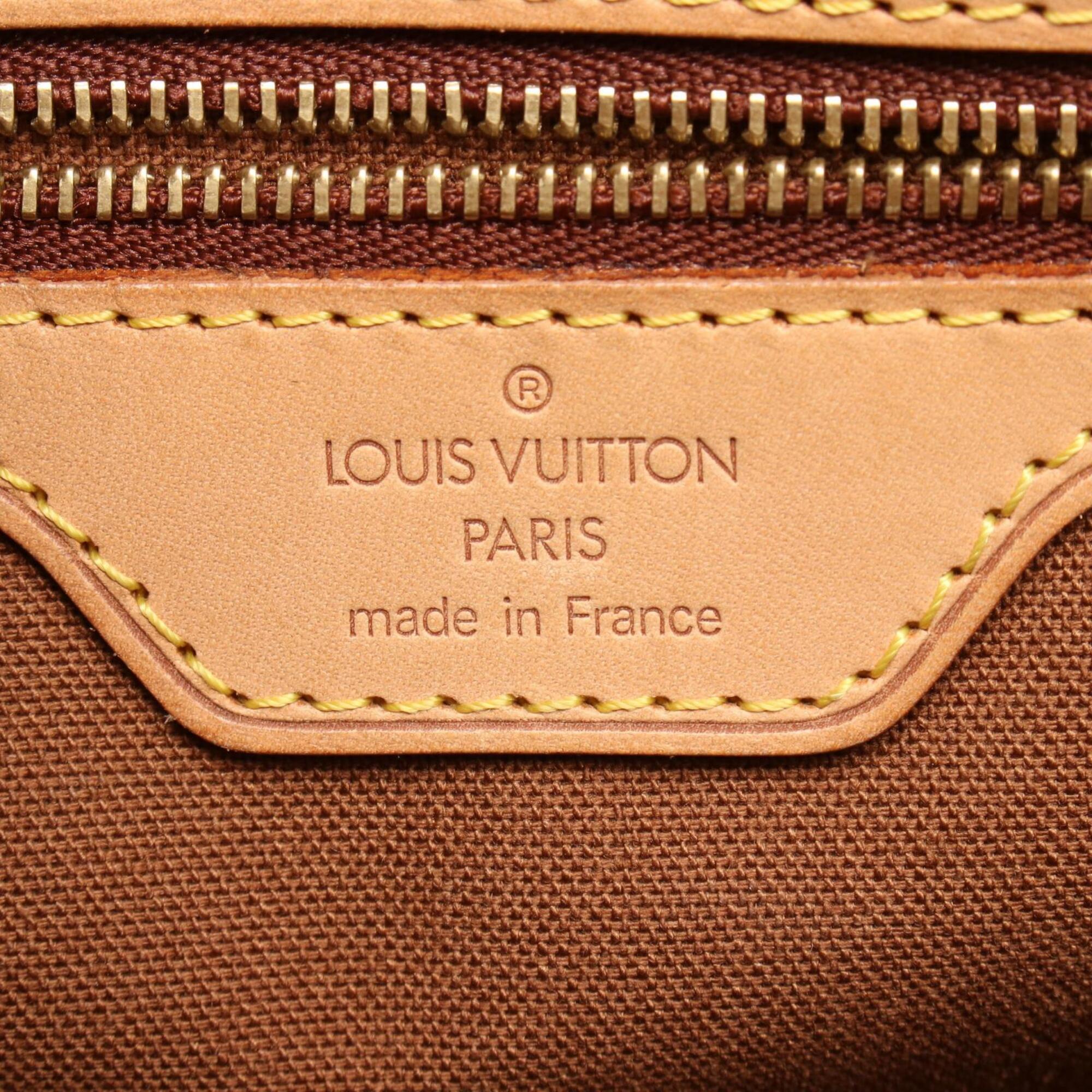Louis Vuitton Brown Pvc Coated Canvas Leather Tote Bag (Pre-Owned)