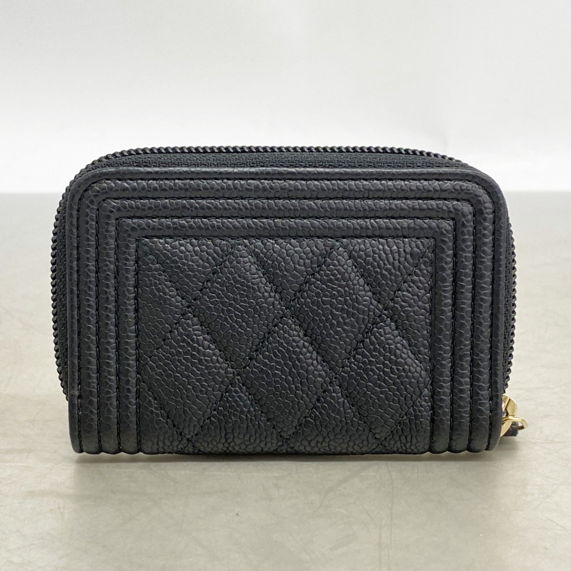 Chanel Black Grained Calfskin Coin Purse/Coin Case (Pre-Owned)