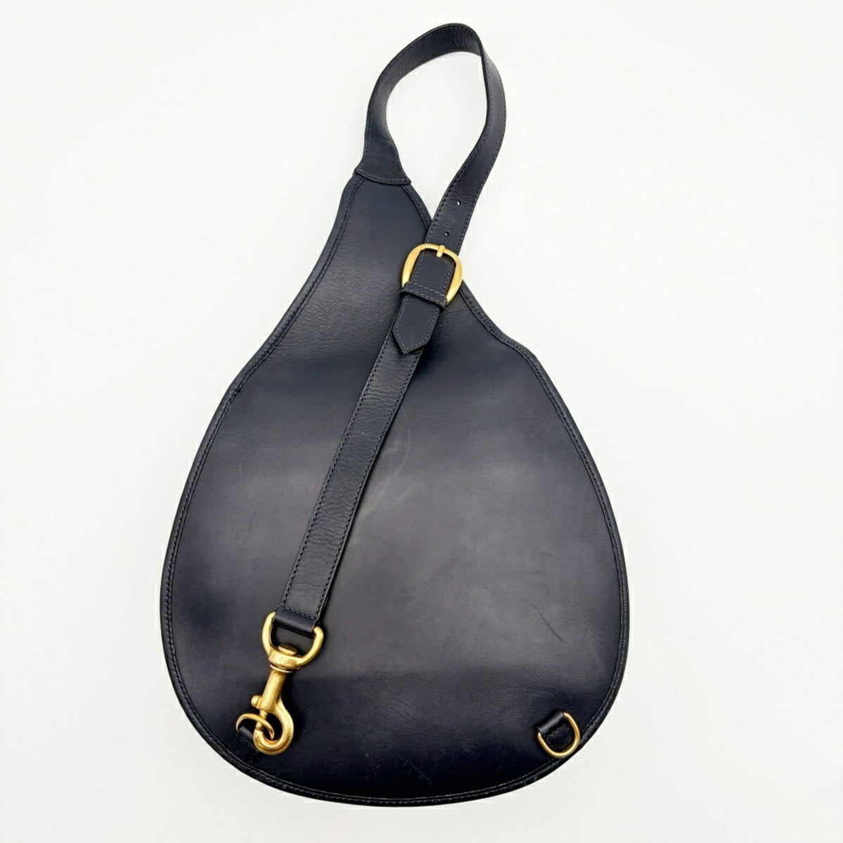 Gucci Navy Suede Leather Shoulder Bag Sling Bag (Pre-Owned)