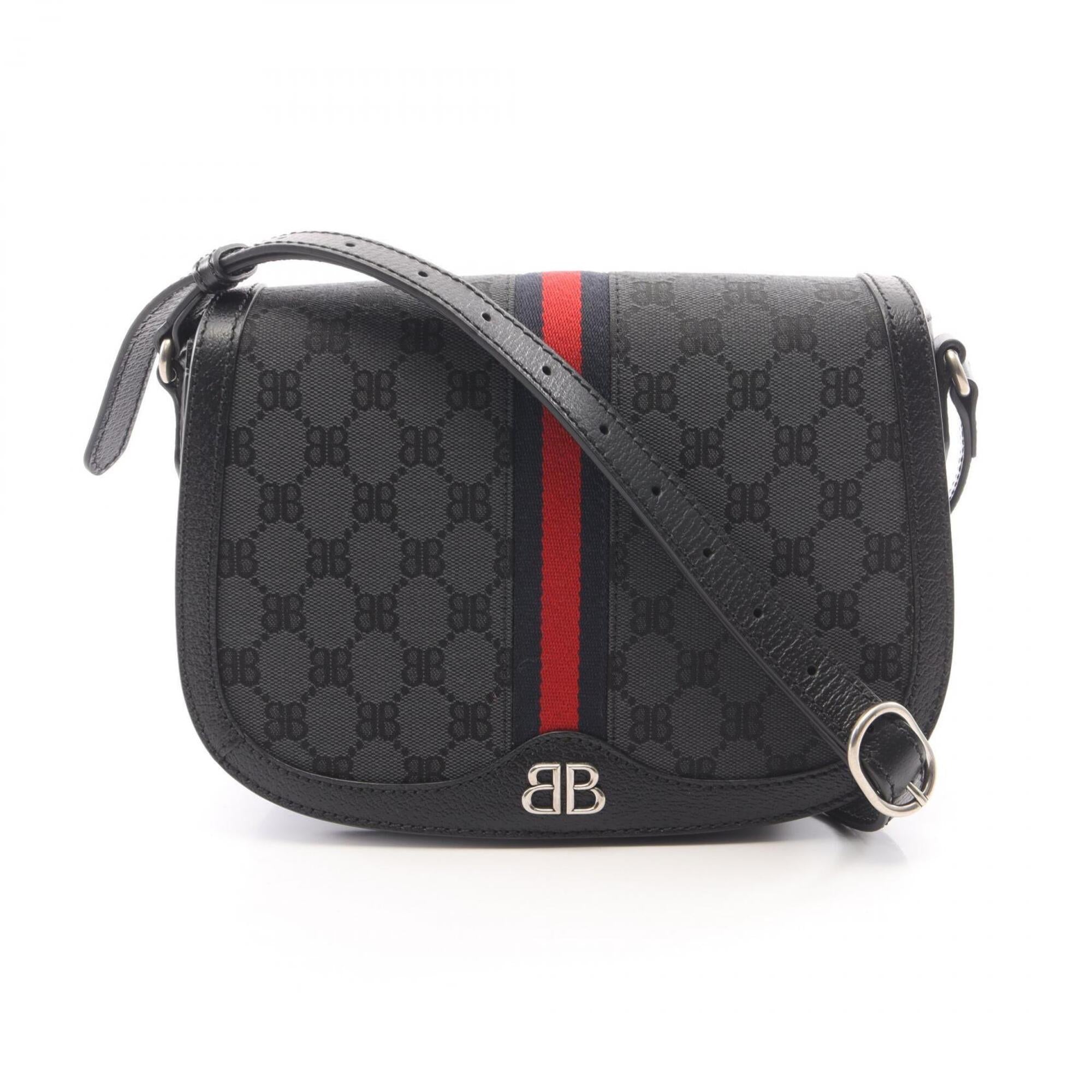 Balenciaga Black Gray Multi-Color Canvas Leather Handbag Shoulder Bag (Pre-Owned)