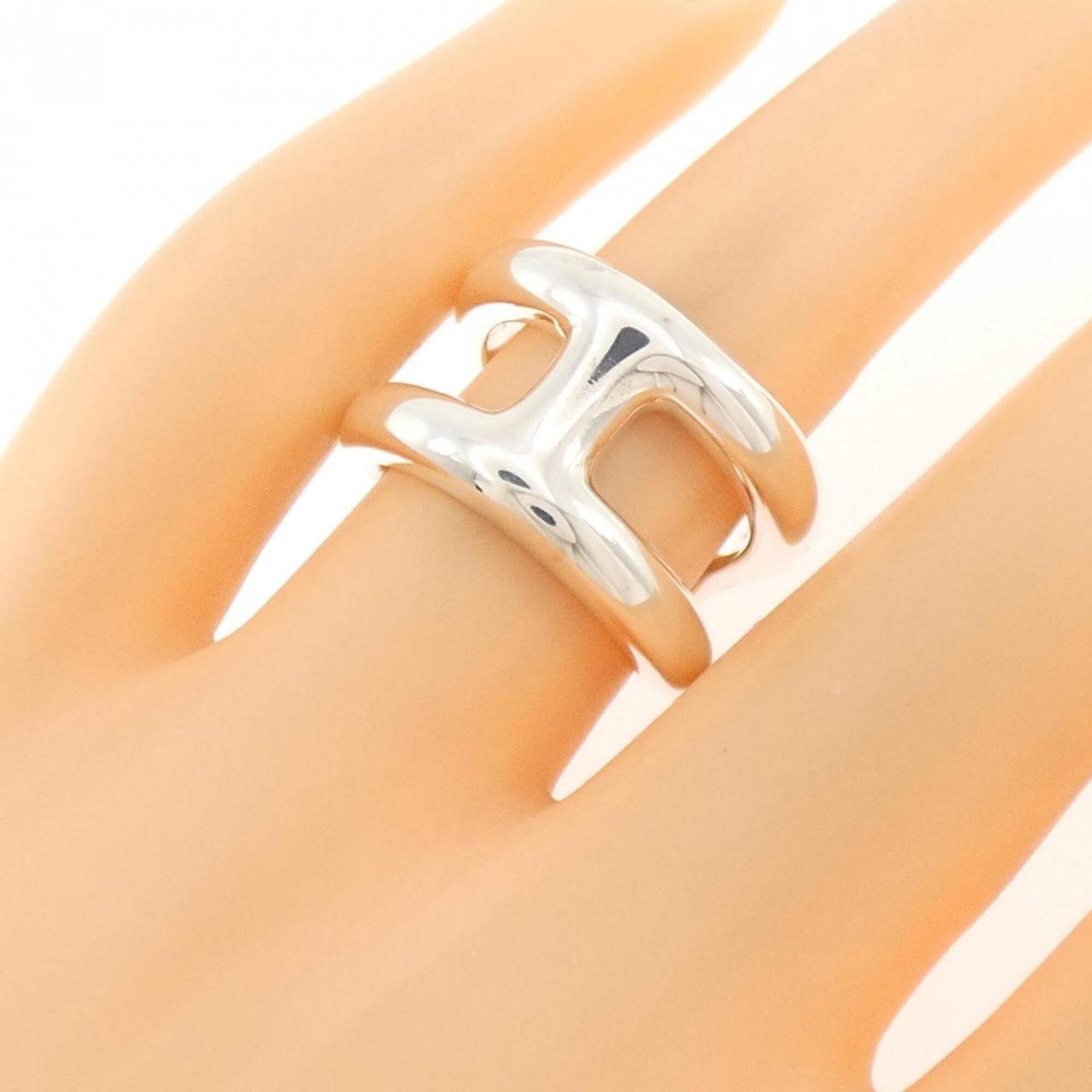 Hermes Silver 925 Band Ring (Pre-Owned)