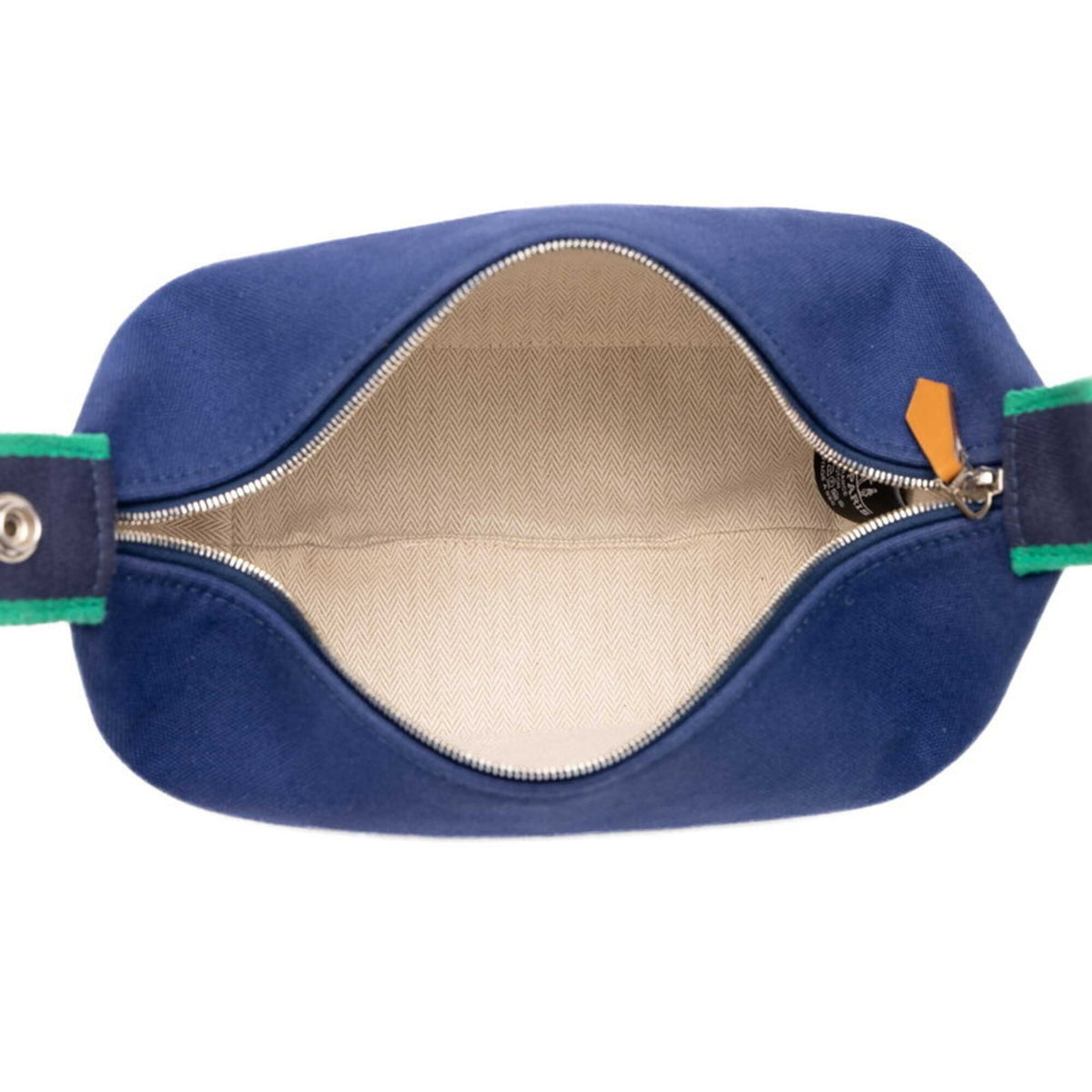 Hermes Green Navy Canvas Handbag Pouch (Pre-Owned)