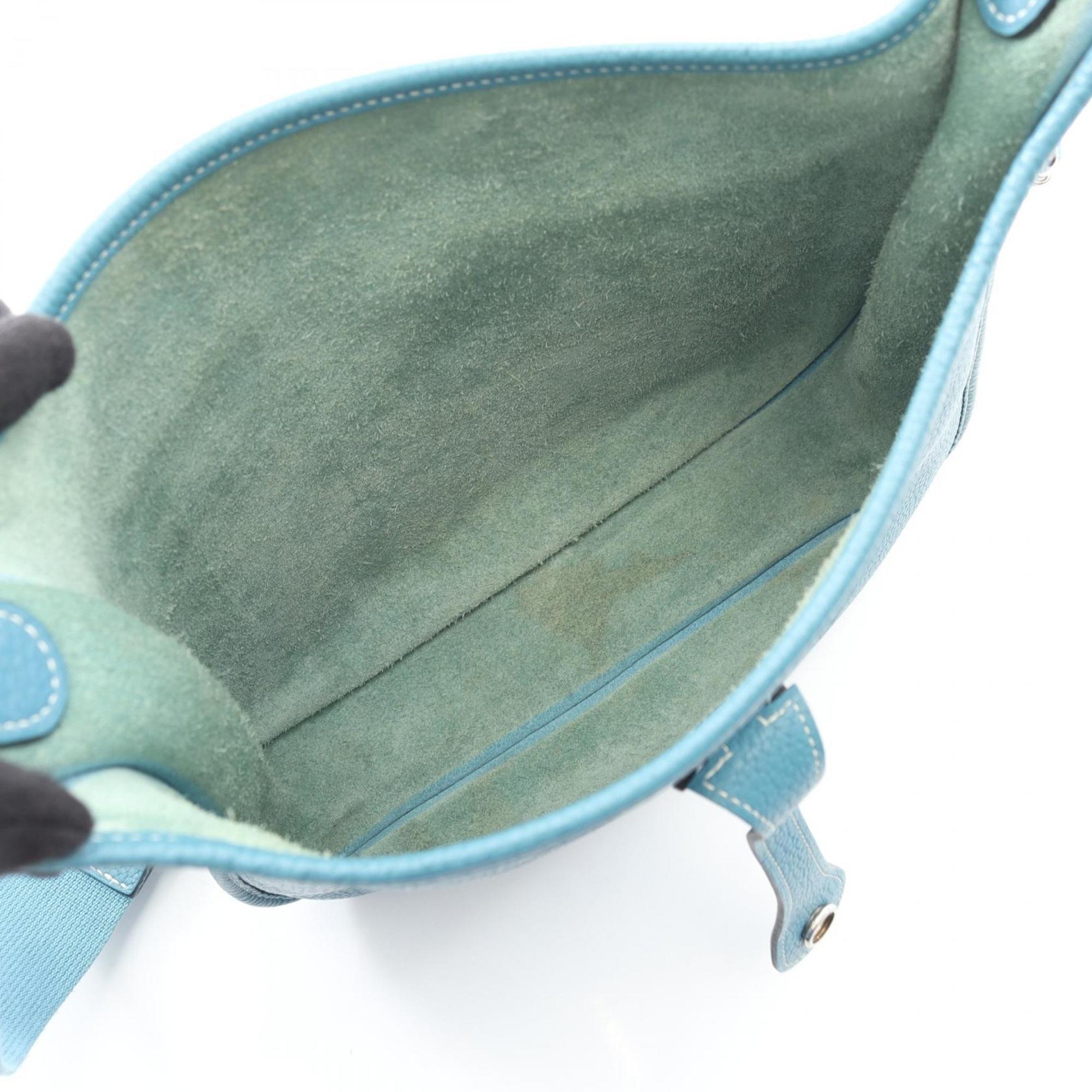 Hermes Blue Taurillon Clemence Leather Shoulder Bag (Pre-Owned)