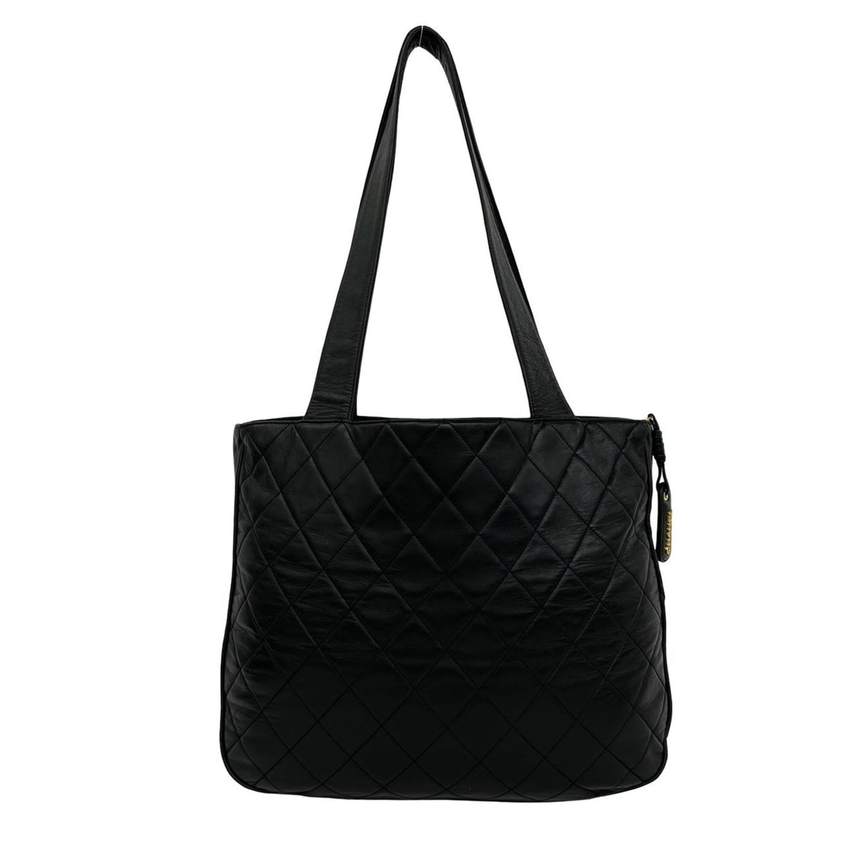 Chanel Black Leather Shoulder Bag Tote Bag (Pre-Owned)