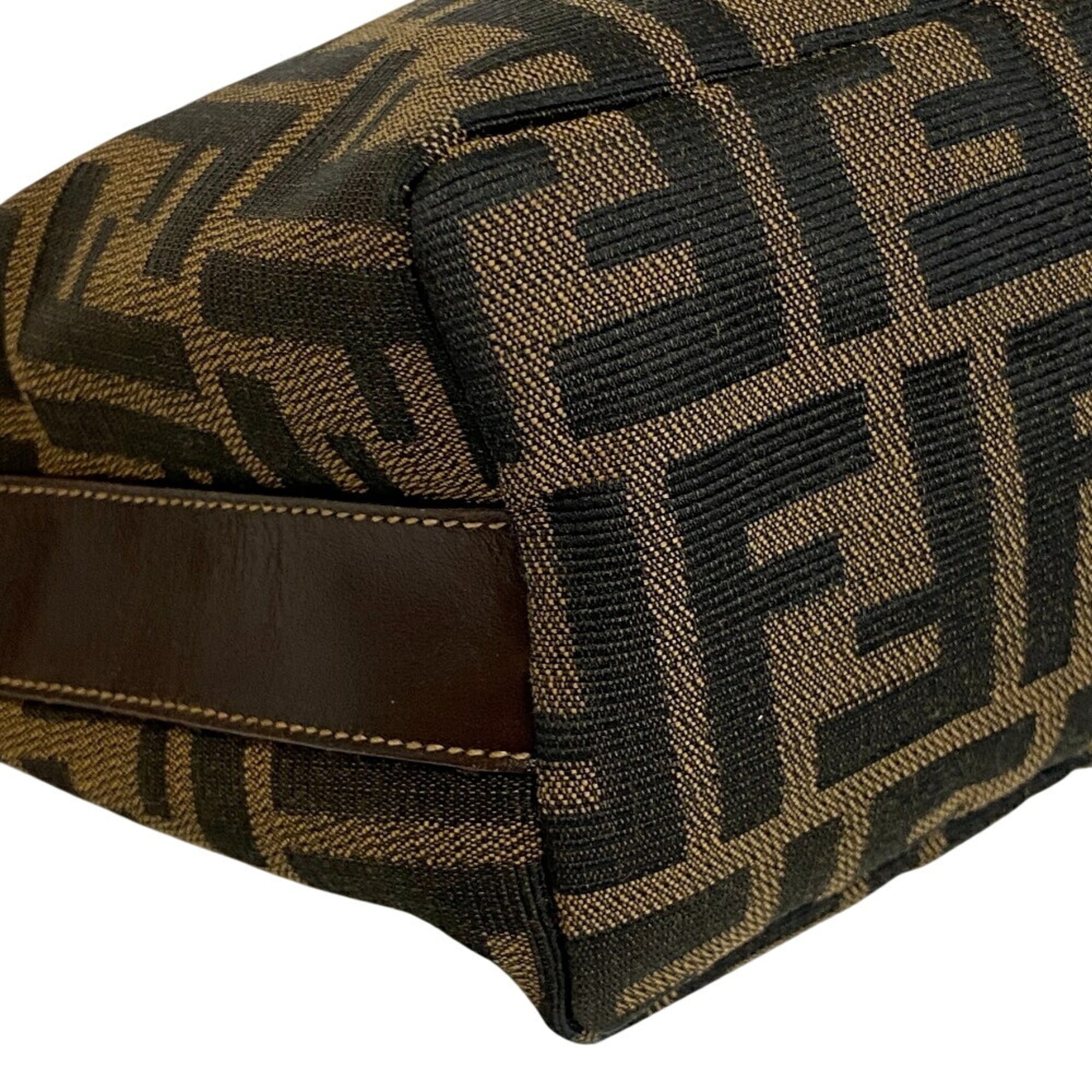 Fendi Zucca Brown Canvas Handbag Pouch (Pre-Owned)