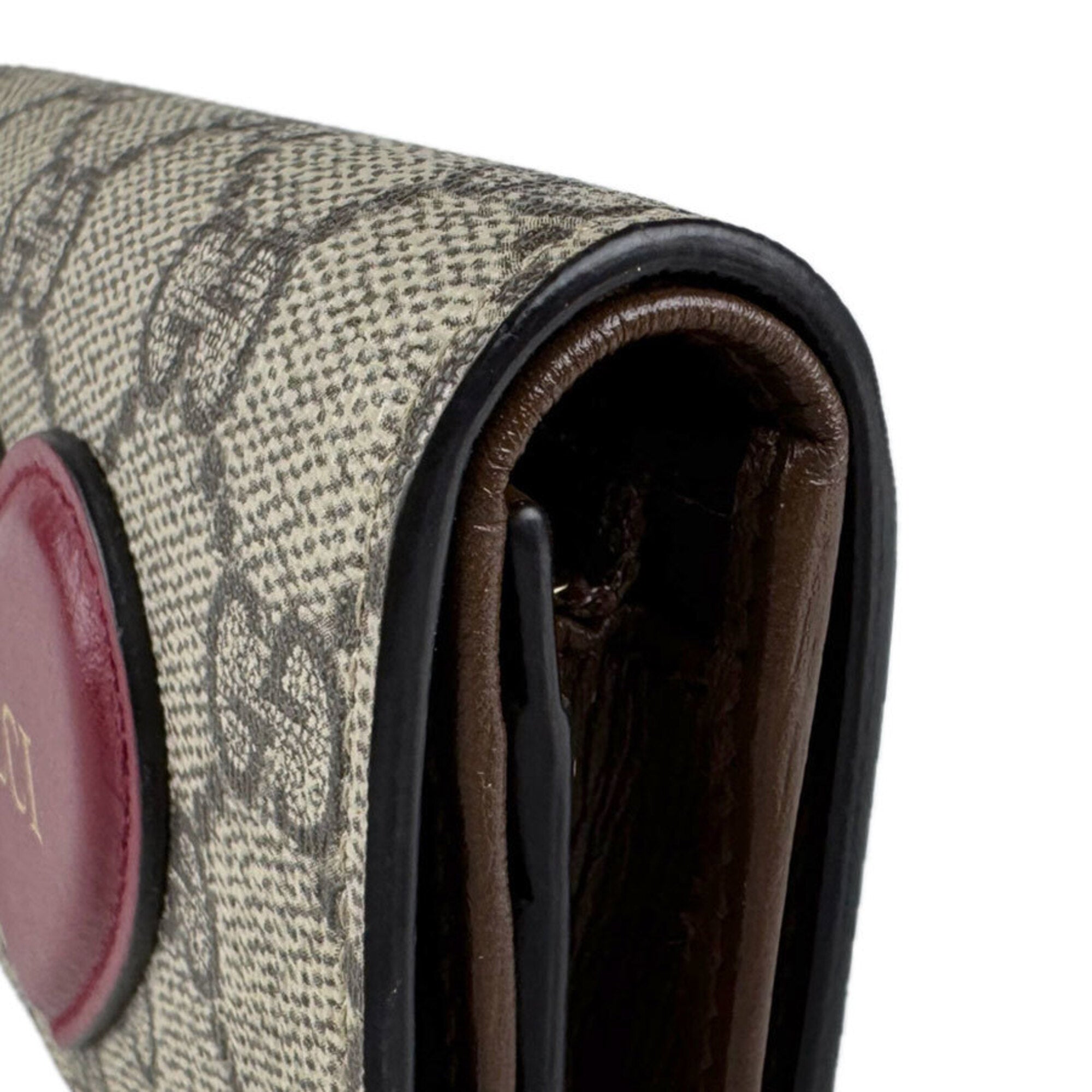 Gucci Brown Dark Red Gg Supreme Long Wallet (Bi-Fold) (Pre-Owned)