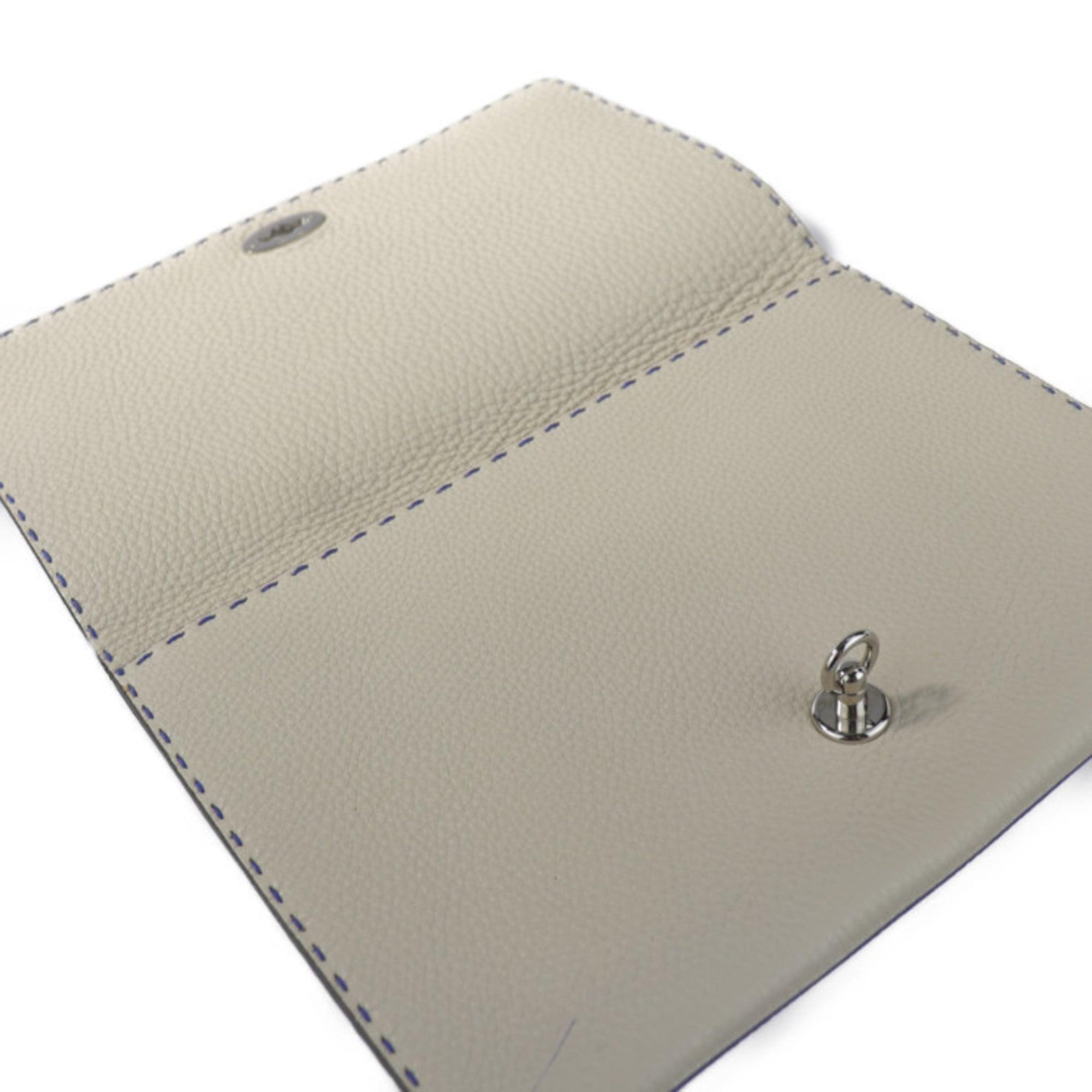 Fendi Selleria Blue Leather Clutch Bag (Pre-Owned)