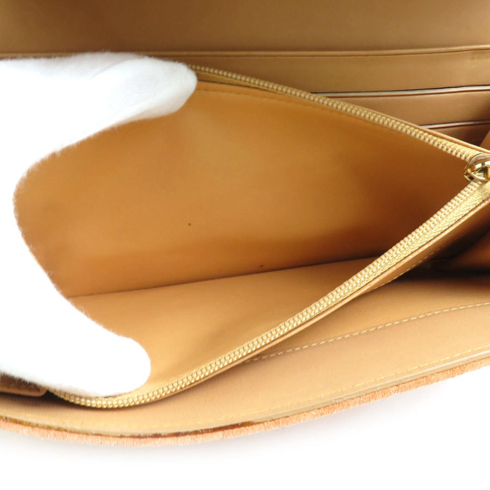 Celine Beige Orange Suede Long Wallet (Bi-Fold) (Pre-Owned)