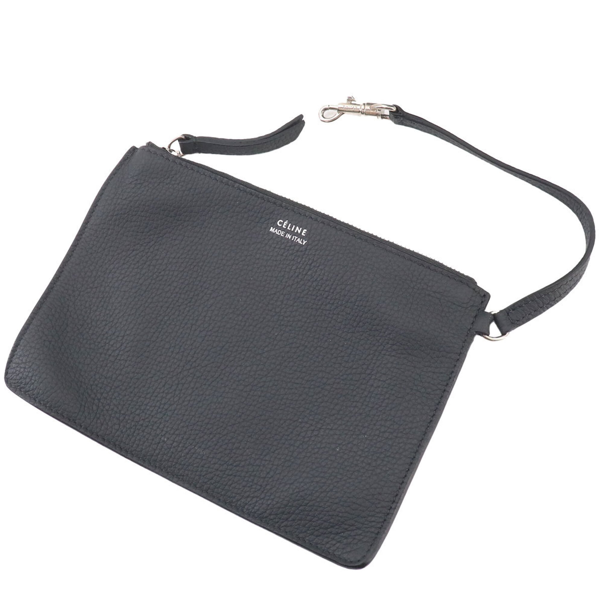 Celine Gray Leather Handbag Pouch (Pre-Owned)