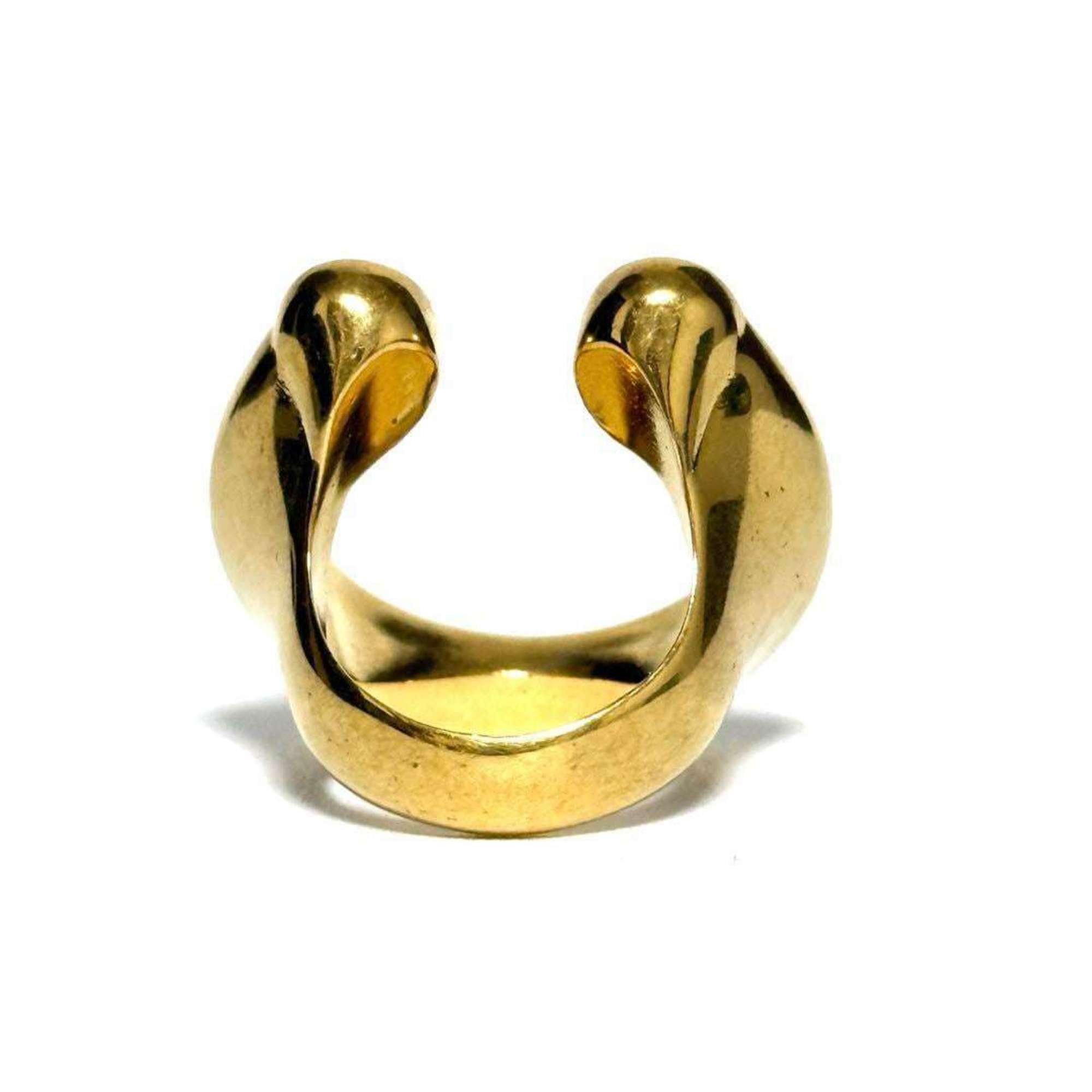 Versace Gold Metal Band Ring (Pre-Owned)