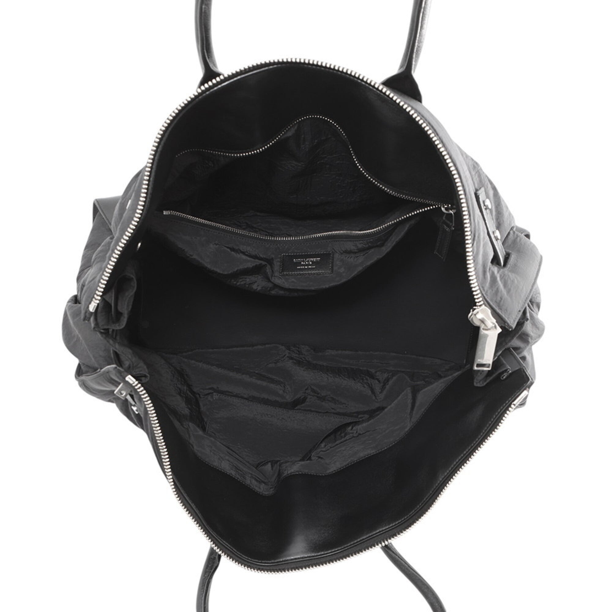 Yves Saint Laurent Sac De Jour Black Nylon Leather Handbag Tote Bag (Pre-Owned)