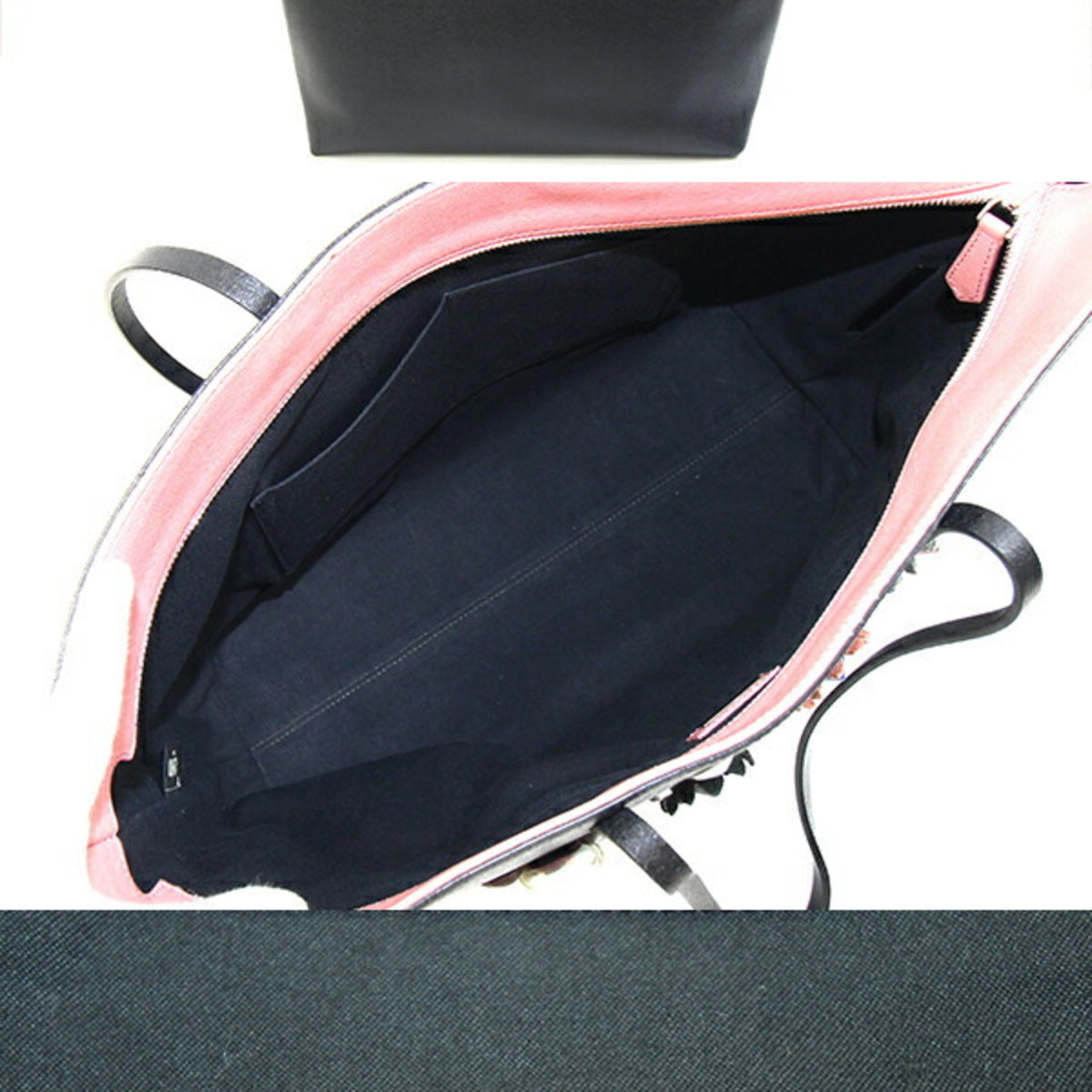 Fendi Black Pink Leather Tote Bag (Pre-Owned)