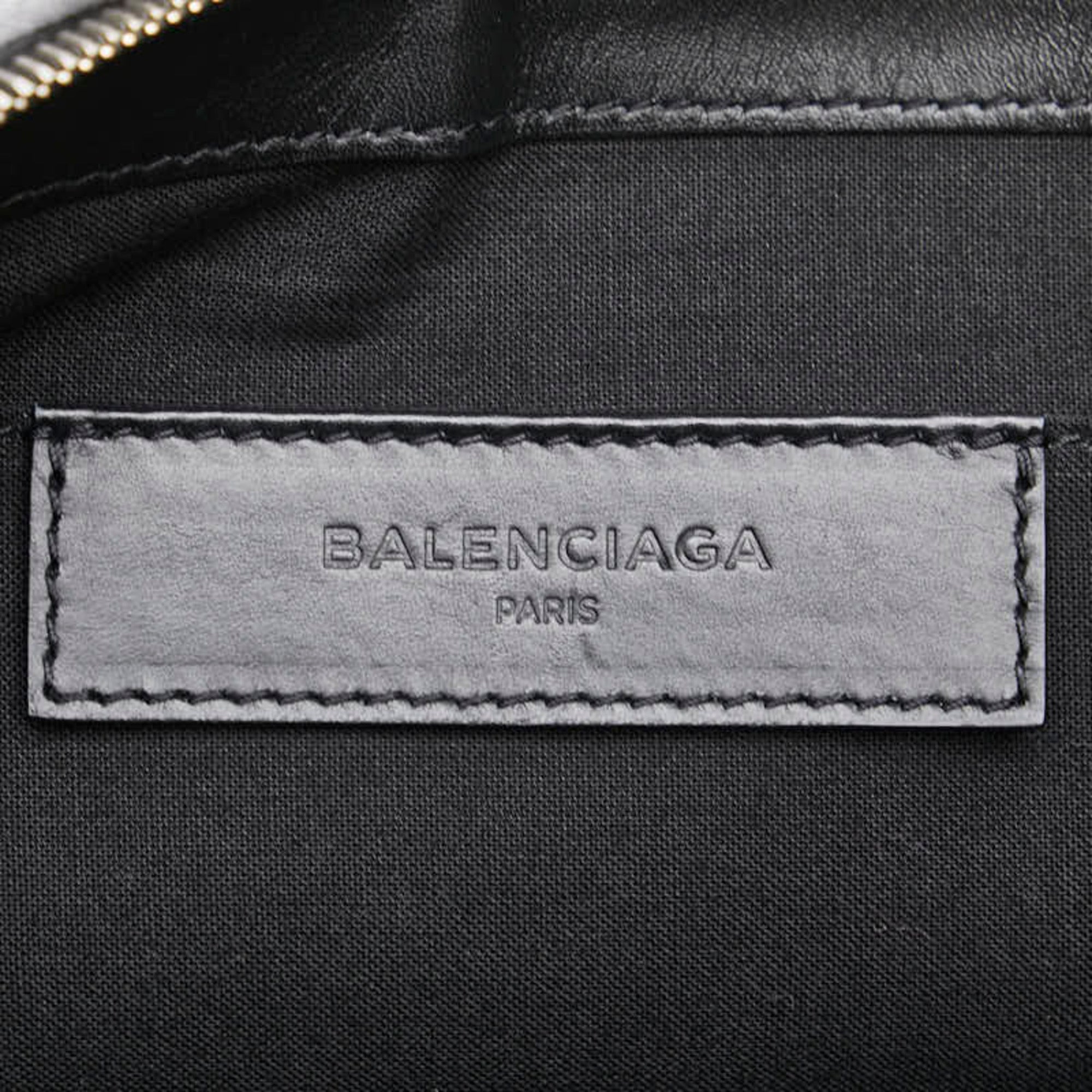 Balenciaga Black Canvas Leather Clutch Bag (Pre-Owned)