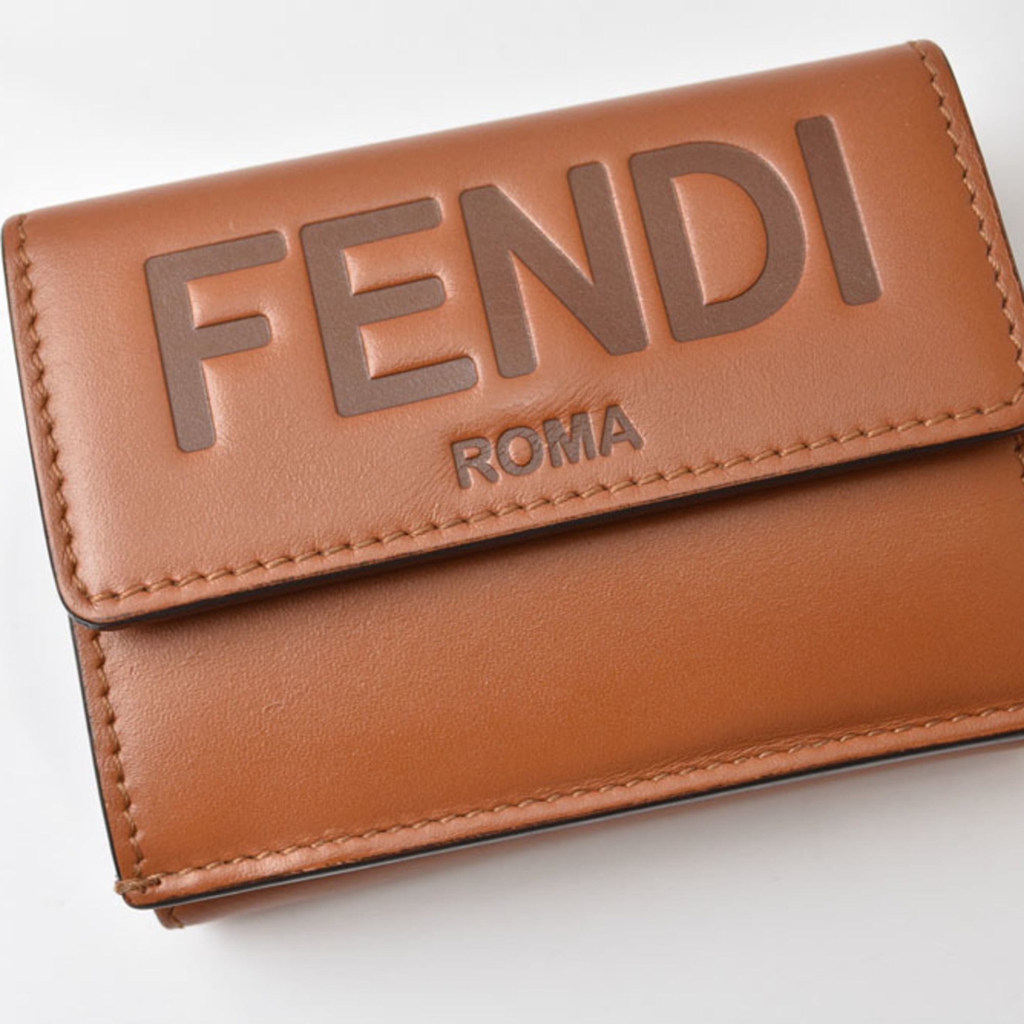 Fendi Brown Leather Wallet (Tri-Fold) (Pre-Owned)