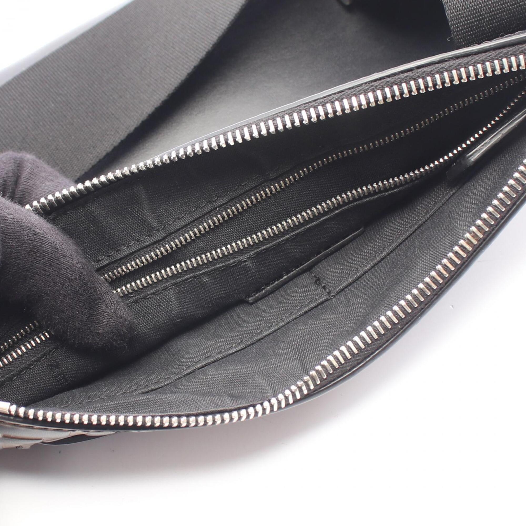 Fendi Black Brown Leather Coated Canvas Handbag Shoulder Bag (Pre-Owned)