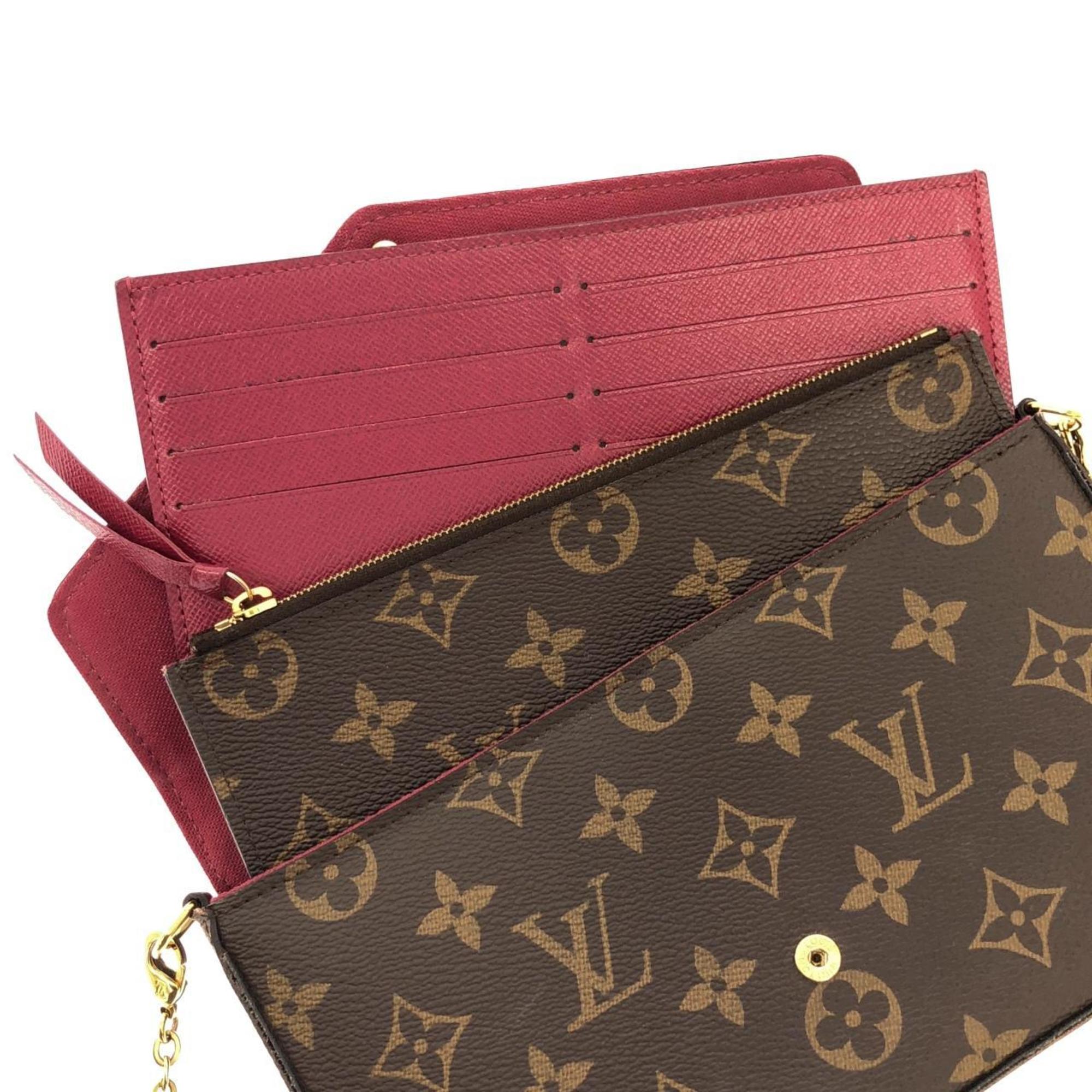 Louis Vuitton Monogram Marron Coated Canvas Pochette Shoulder Bag (Pre-Owned)