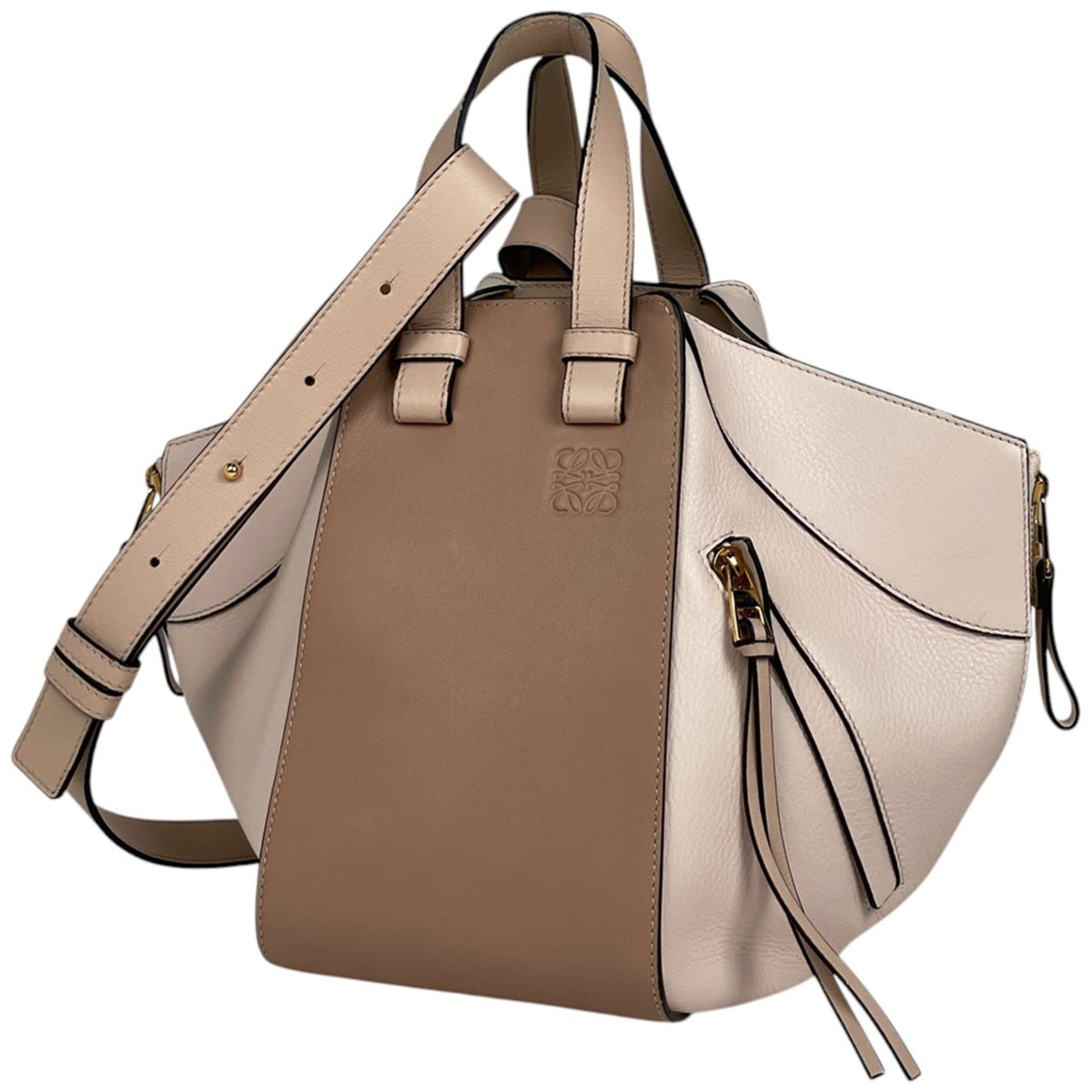 Loewe Pink Pink Beige Leather Shoulder Bag (Pre-Owned)