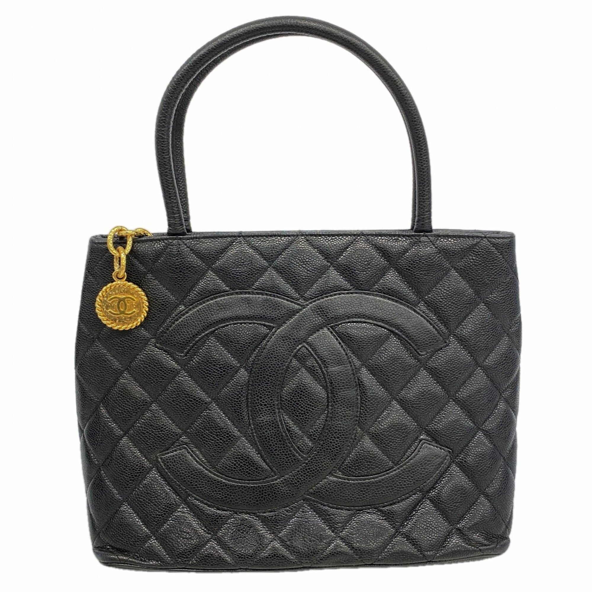 Chanel Black Grained Calfskin Tote Bag (Pre-Owned)