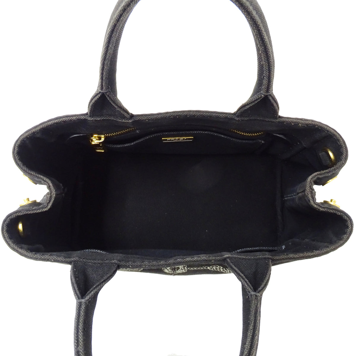 Prada Canapa Black Canvas Handbag (Pre-Owned)