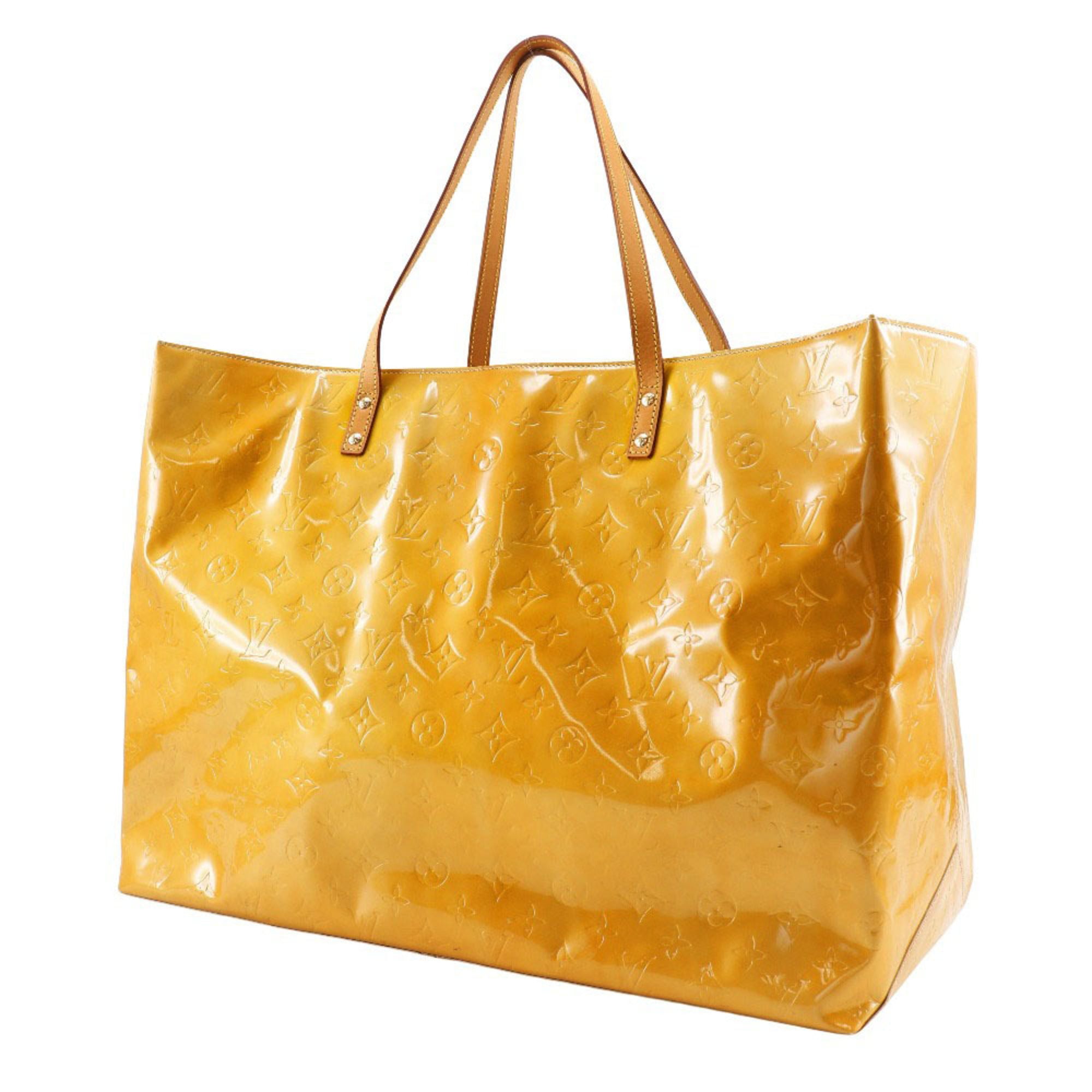 Louis Vuitton Beige Yellow Monogram Vernis Boston Bag Tote Bag (Pre-Owned)