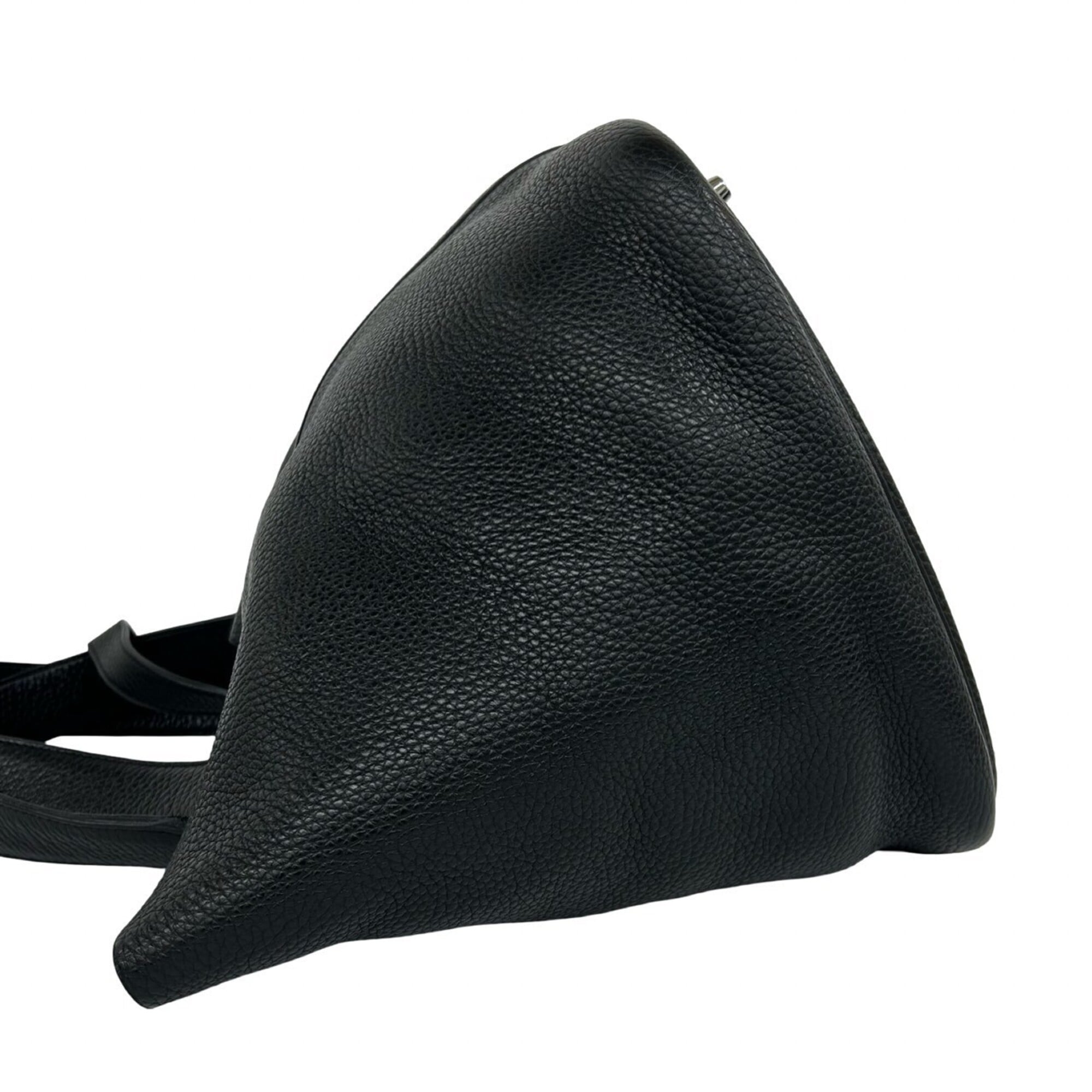 Hermes Black Taurillon Clemence Leather Handbag (Pre-Owned)