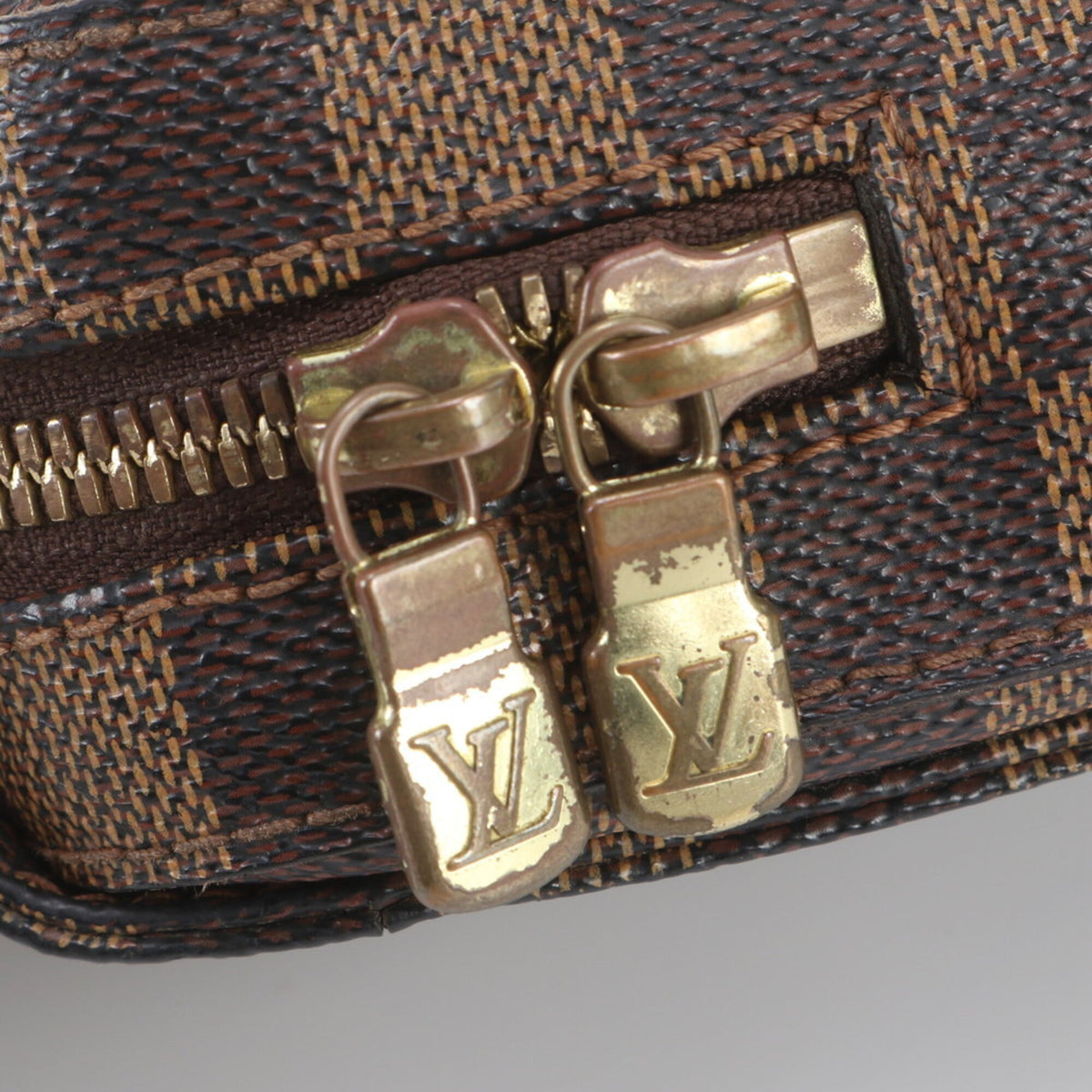 Louis Vuitton Ebene Leather Coated Canvas Shoulder Bag Sling Bag (Pre-Owned)