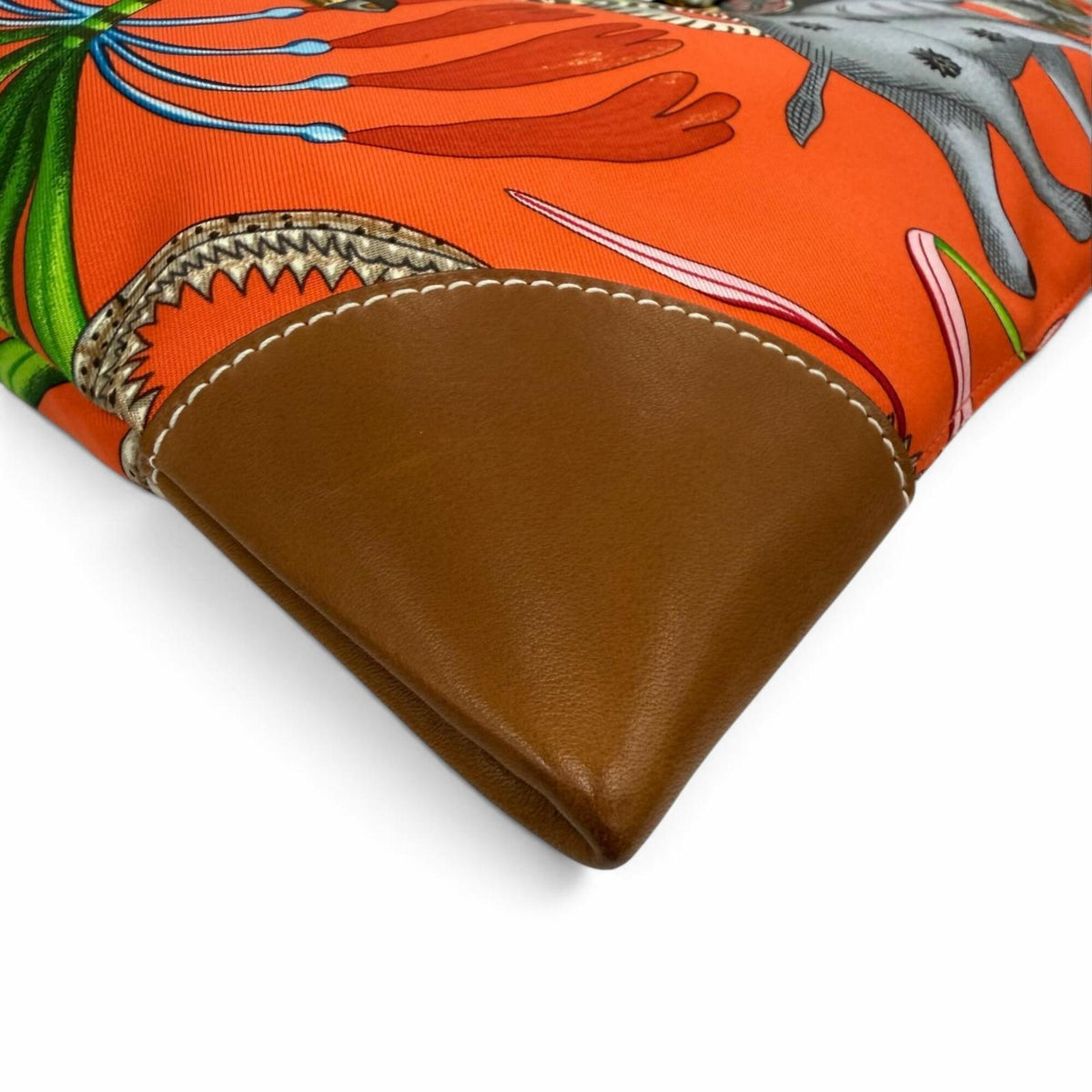 Hermes Fauve Orange Poppy Silk Shoulder Bag (Pre-Owned)