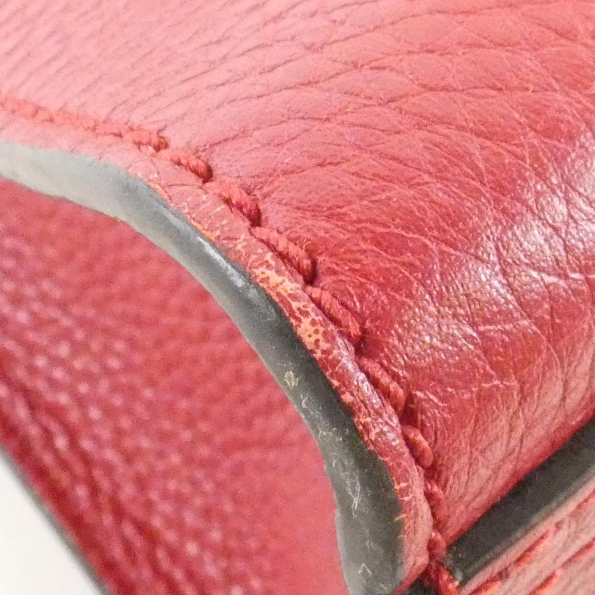 Gucci Red Color Leather Handbag (Pre-Owned)