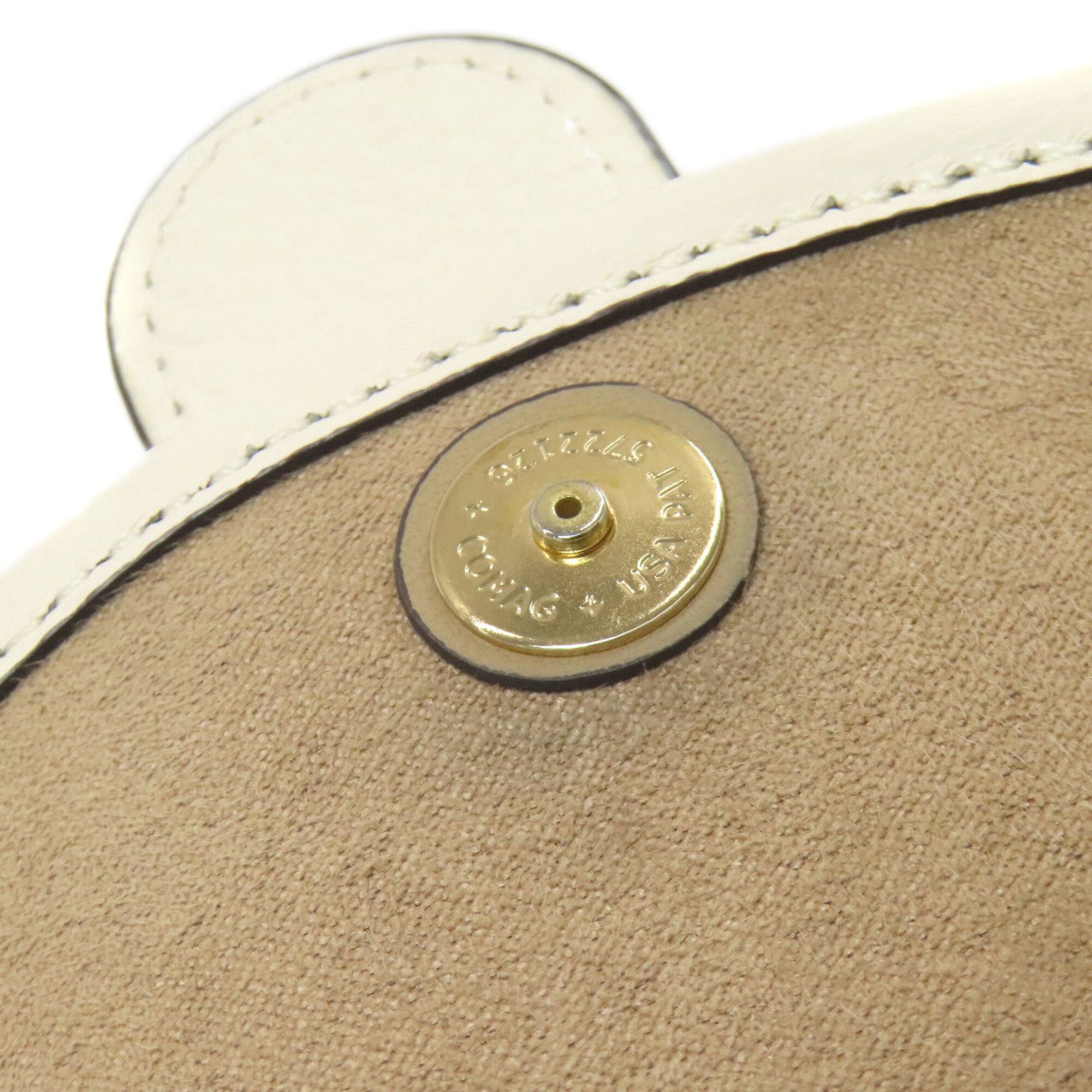Coach Signature Beige White Canvas Leather Shoulder Bag (Pre-Owned)