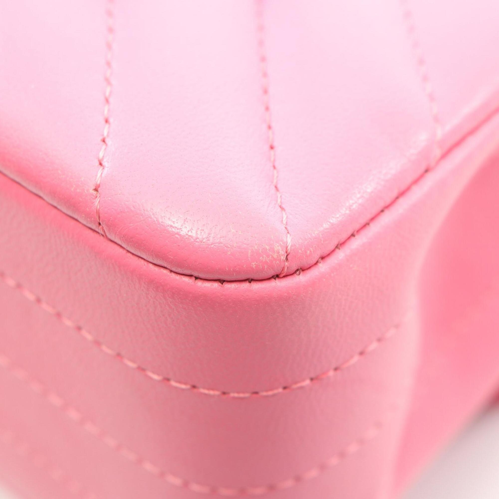 Chanel Pink Leather Handbag Shoulder Bag (Pre-Owned)